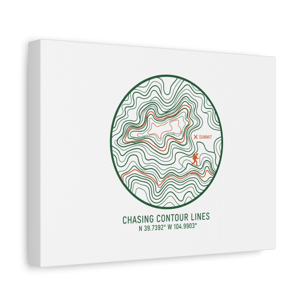 Chasing Contour Lines Topographic Canvas | topographic map print, contour line design