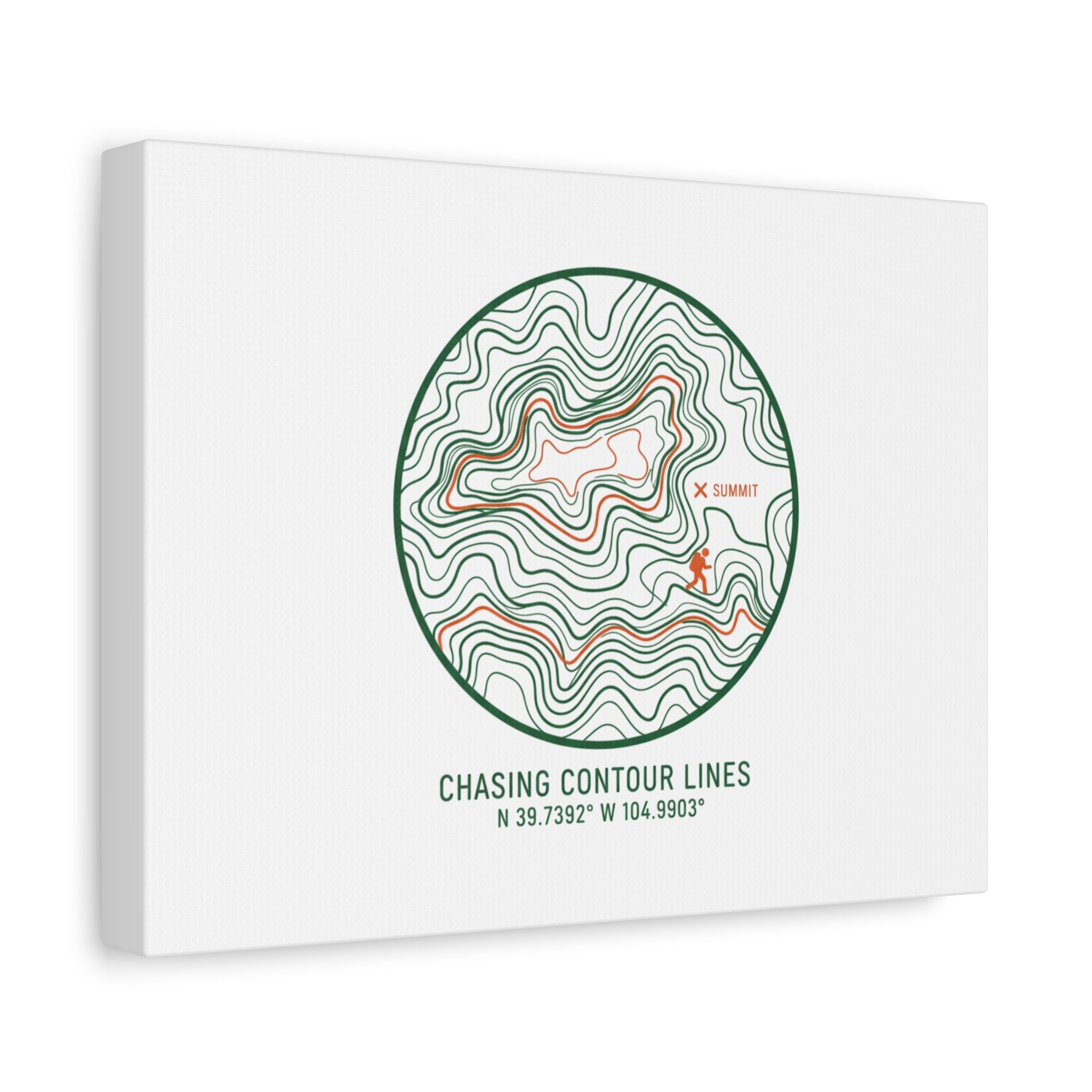 Chasing Contour Lines Topographic Canvas | topographic map print, contour line design