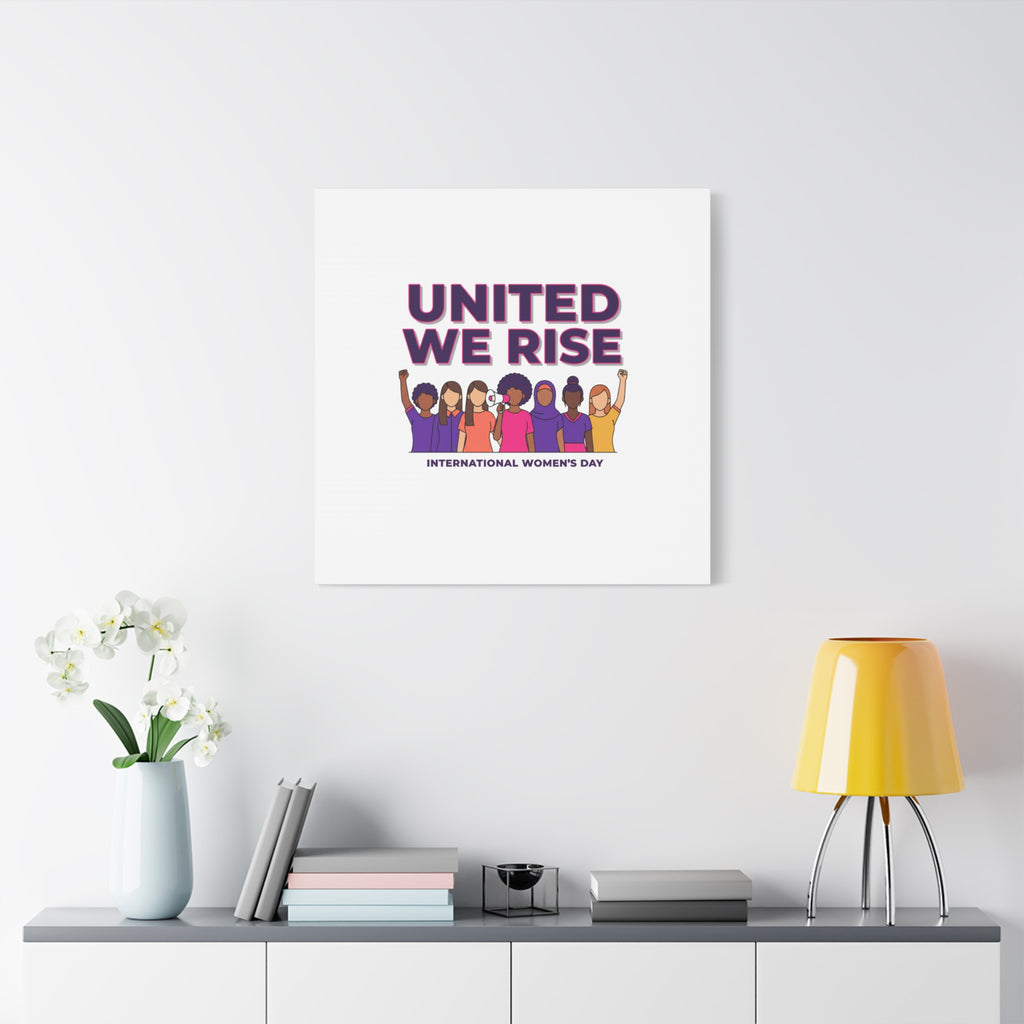United We Rise Matte Canvas, Stretched | International Women’s Day, IWD Typography