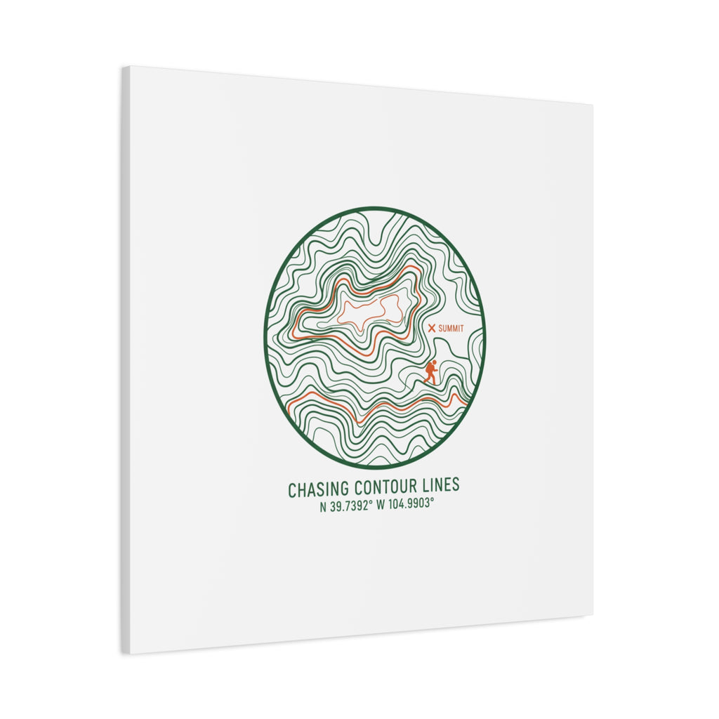 Chasing Contour Lines Topographic Canvas | topographic map print, contour line design