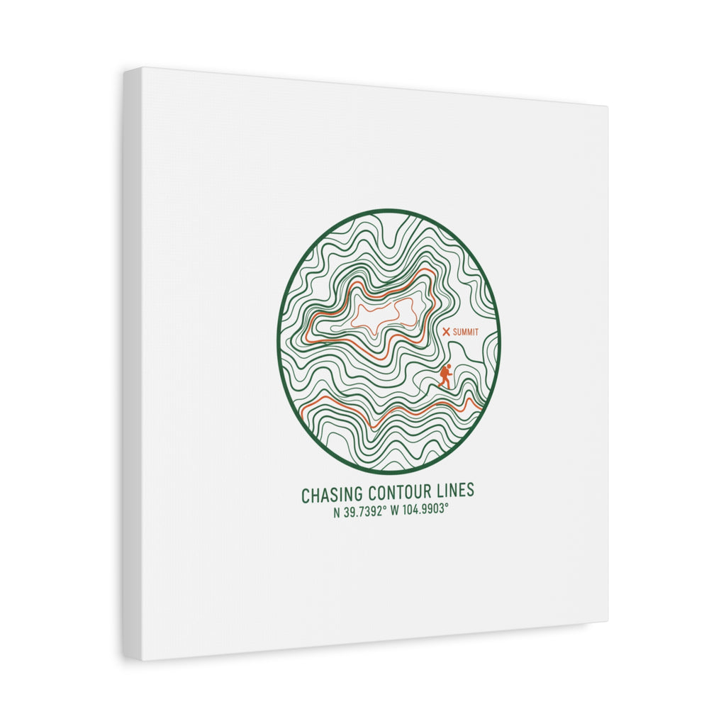 Chasing Contour Lines Topographic Canvas | topographic map print, contour line design