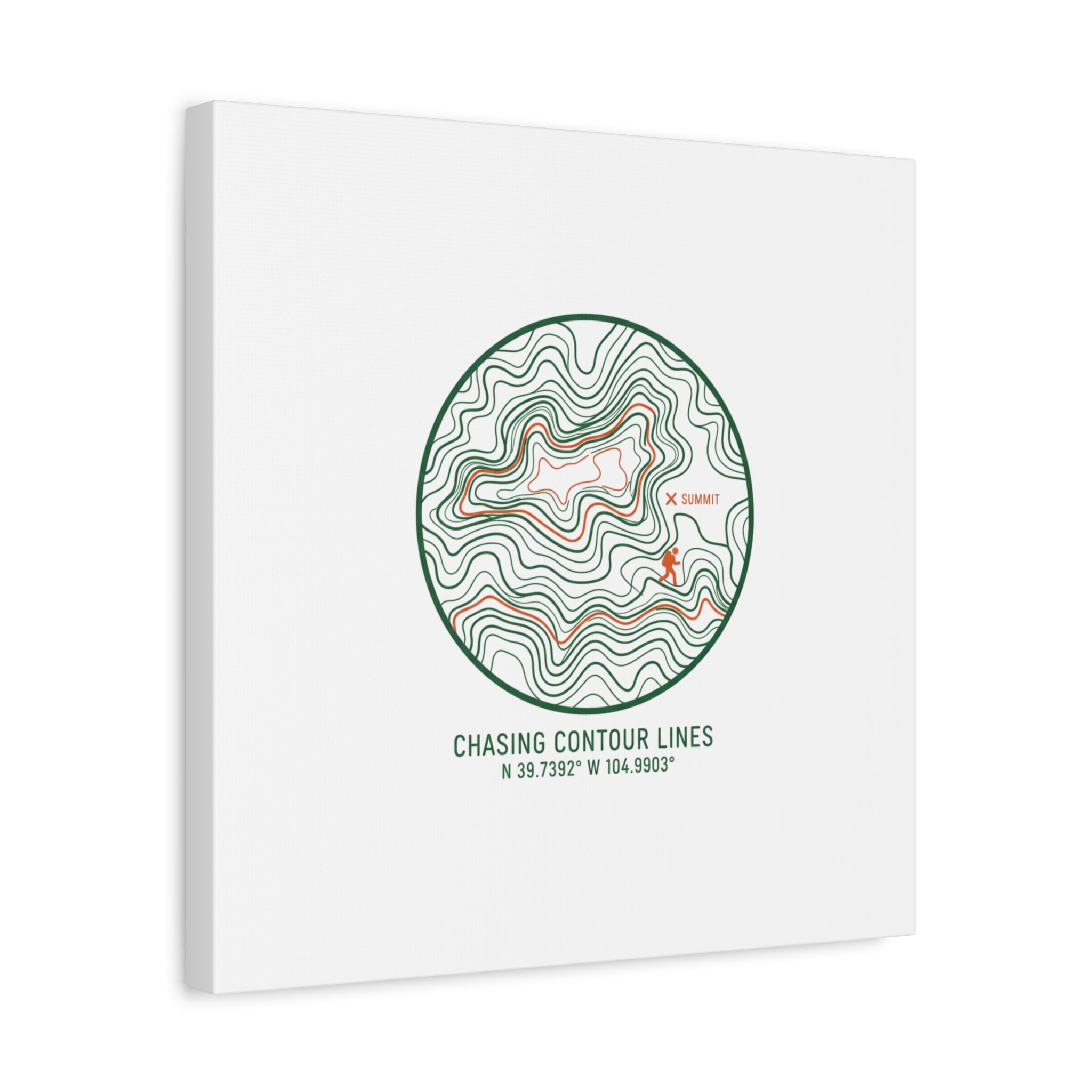 Chasing Contour Lines Topographic Canvas | topographic map print, contour line design