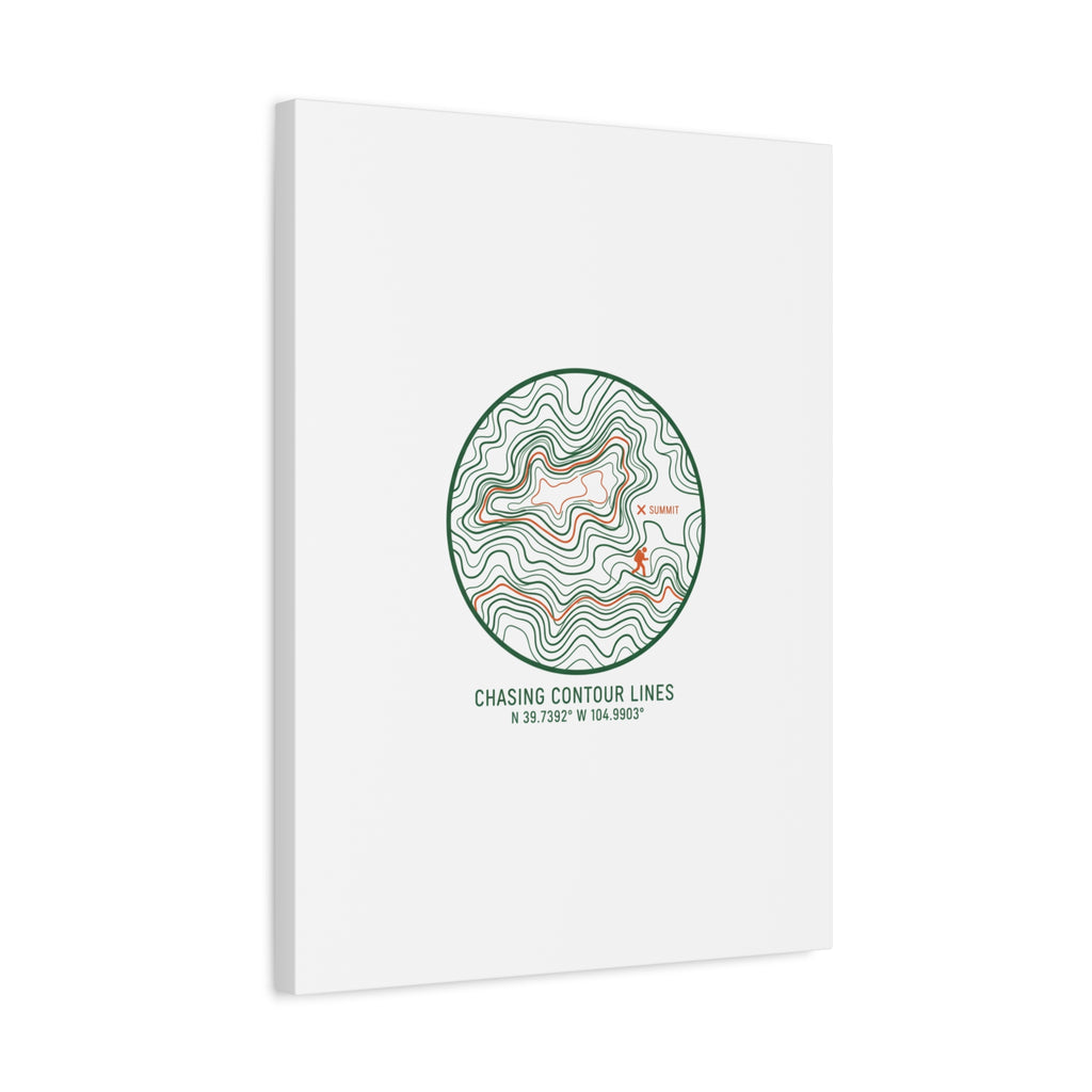Chasing Contour Lines Topographic Canvas | topographic map print, contour line design
