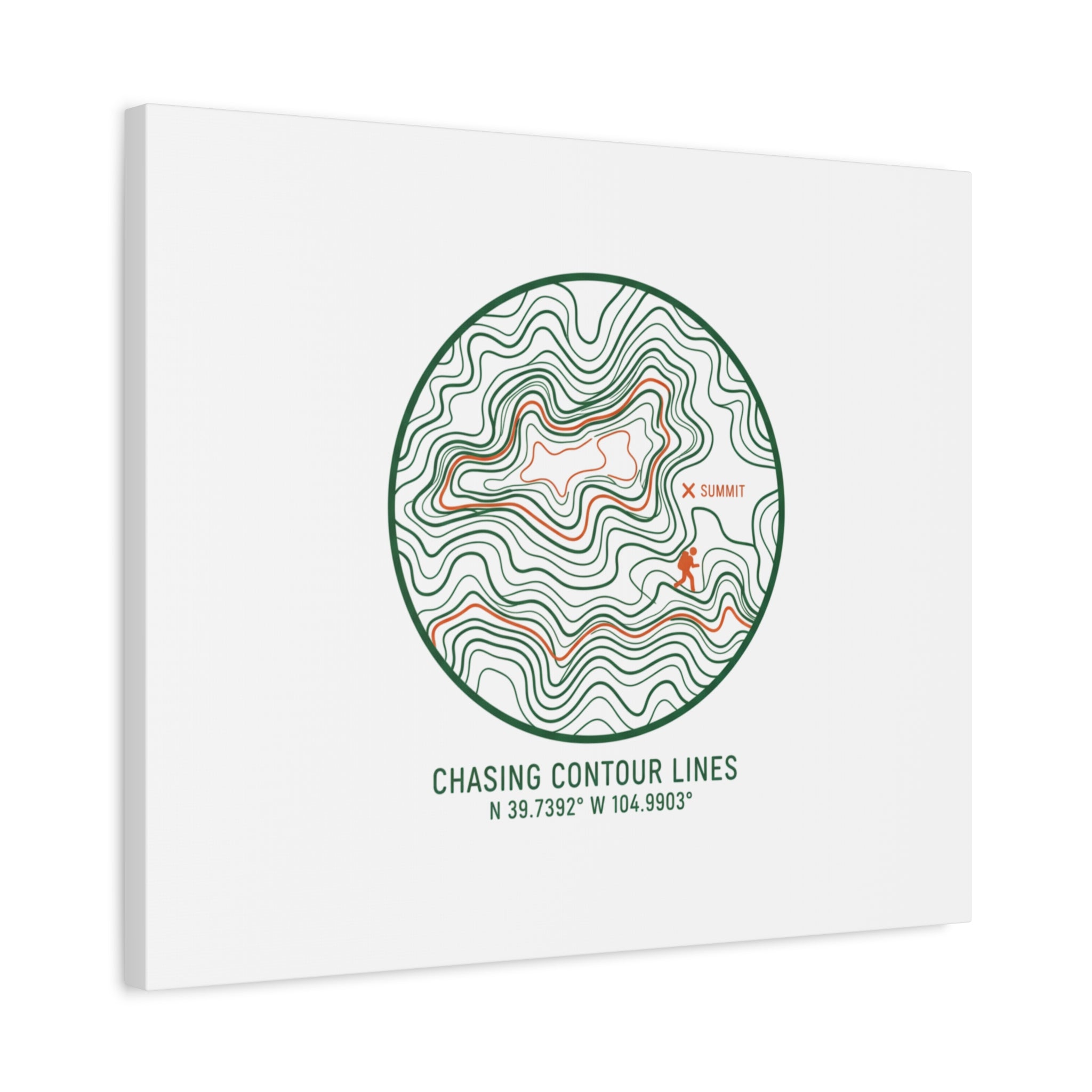 Chasing Contour Lines Topographic Canvas | topographic map print, contour line design