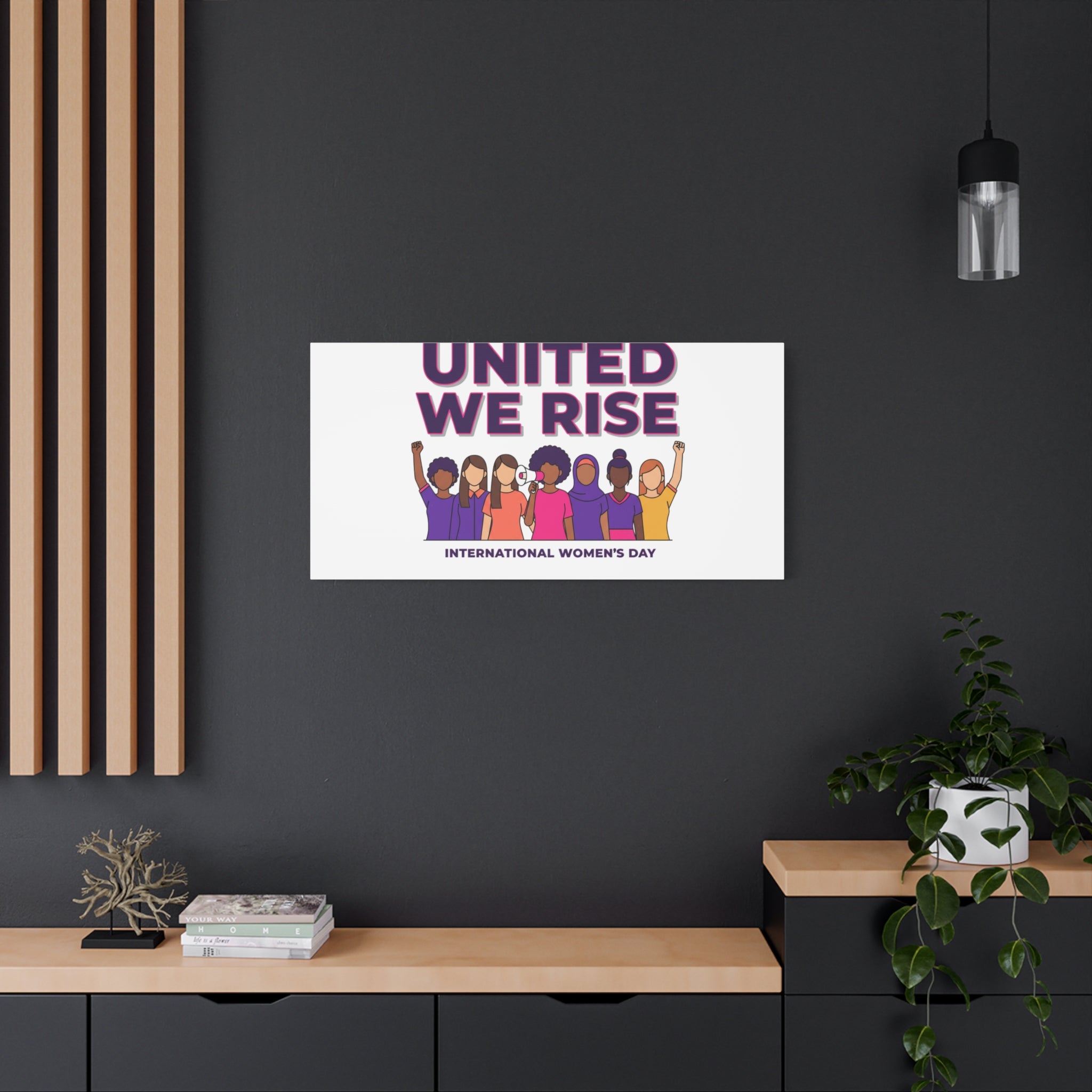 United We Rise Matte Canvas, Stretched | International Women’s Day, IWD Typography