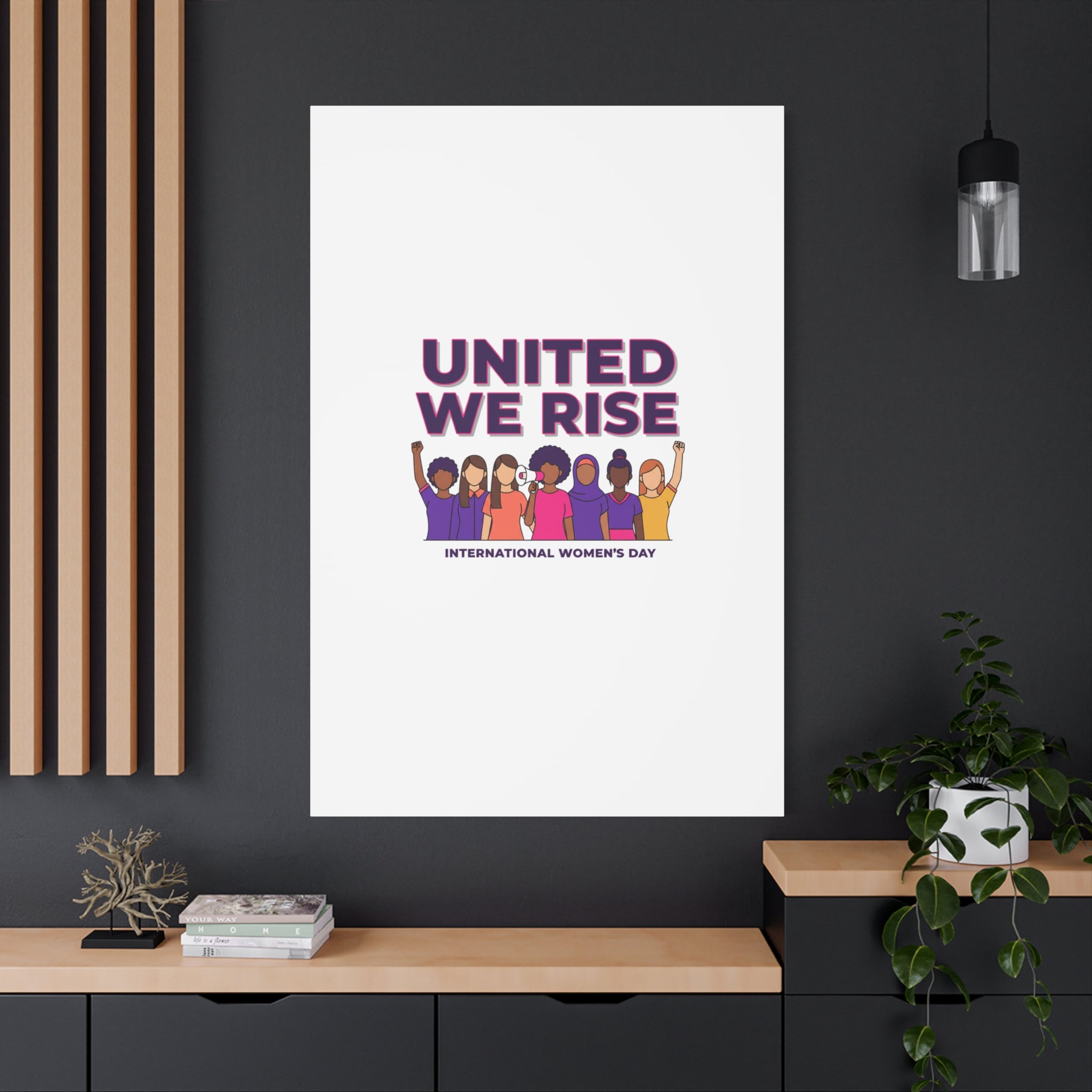 United We Rise Matte Canvas, Stretched | International Women’s Day, IWD Typography