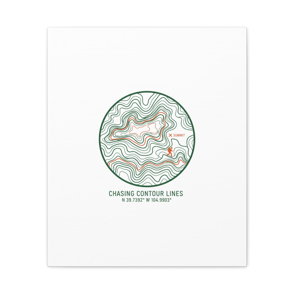 Chasing Contour Lines Topographic Canvas | topographic map print, contour line design