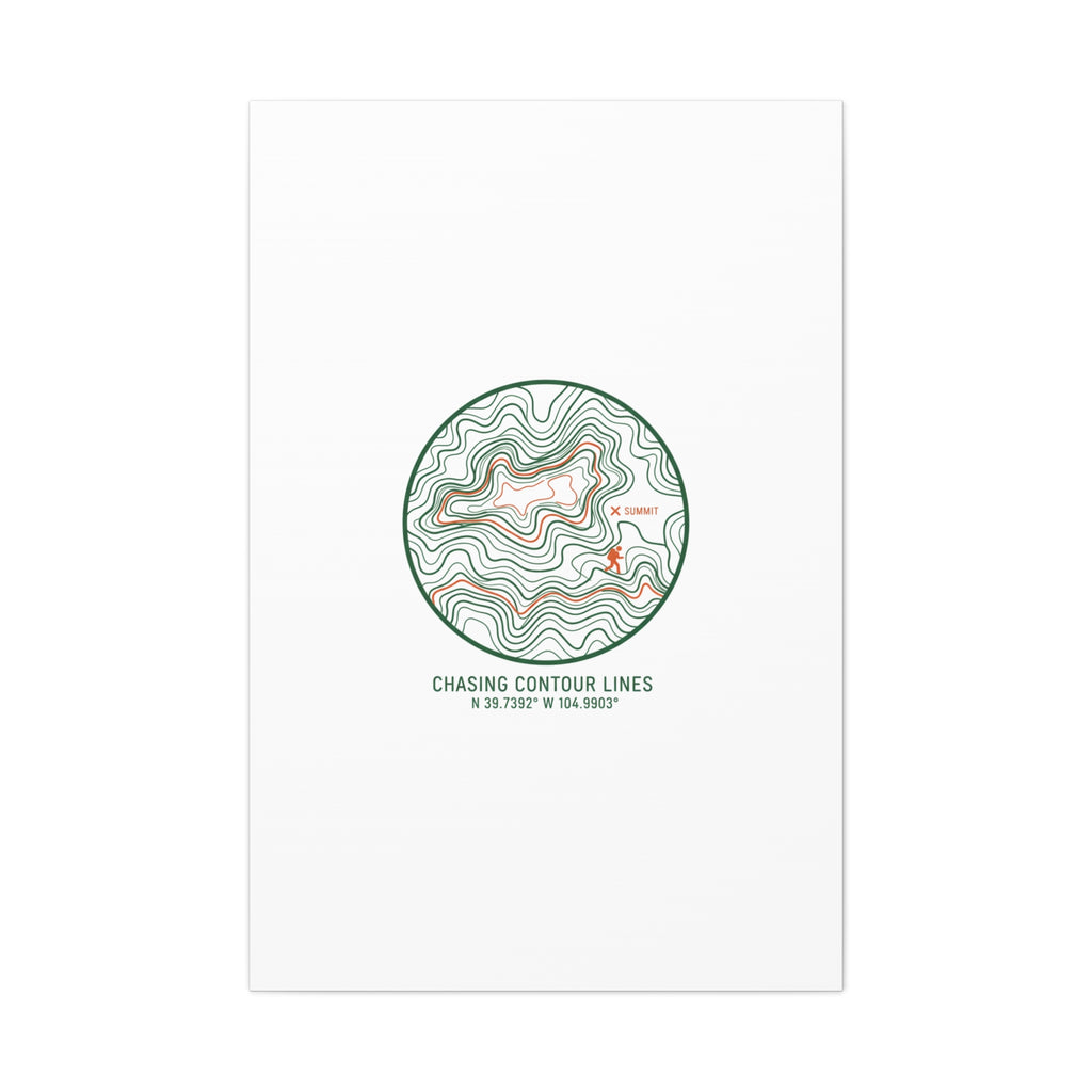 Chasing Contour Lines Topographic Canvas | topographic map print, contour line design