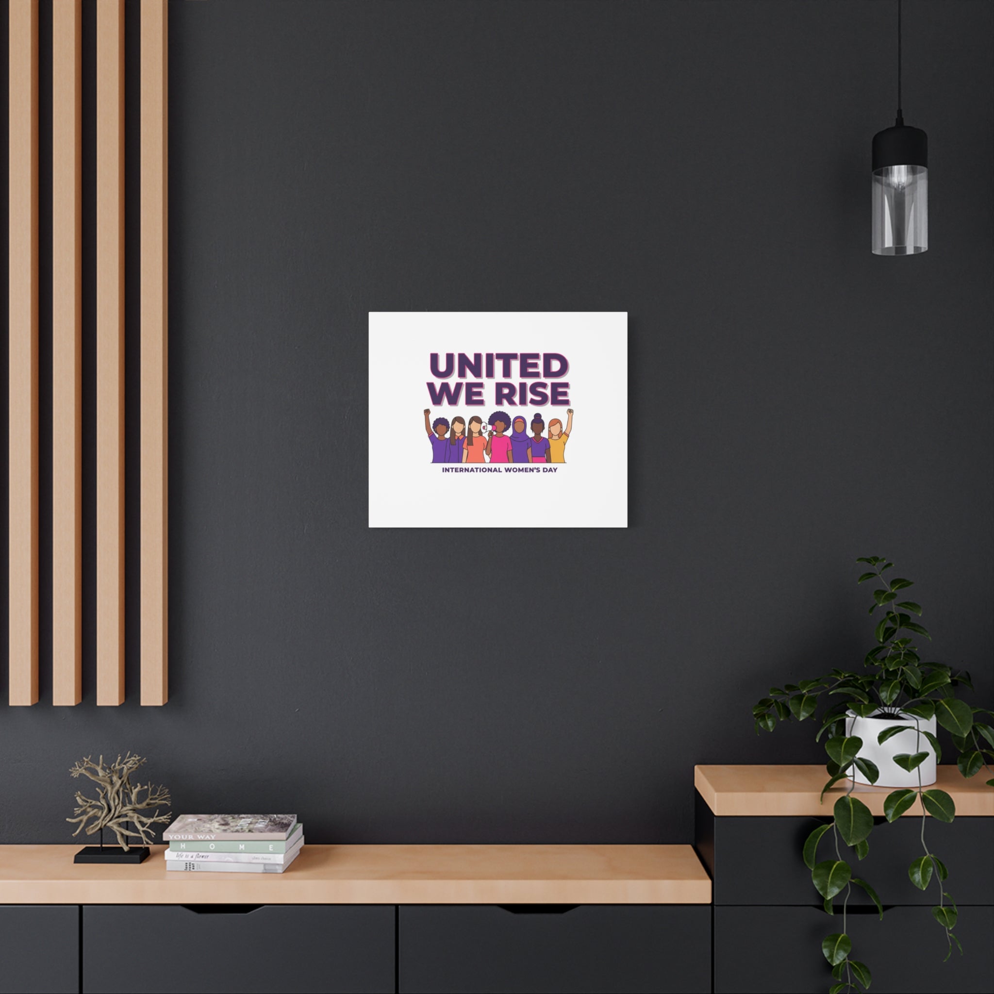 United We Rise Matte Canvas, Stretched | International Women’s Day, IWD Typography