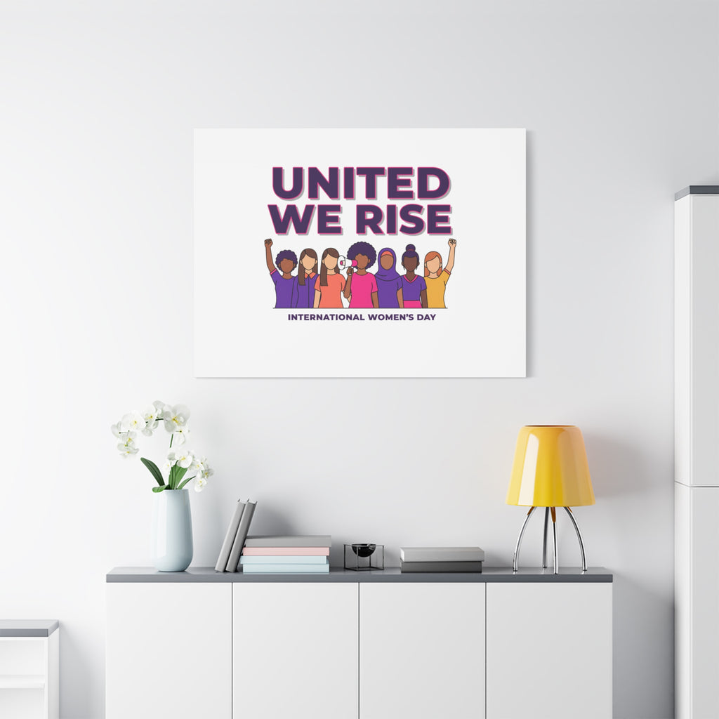 United We Rise Matte Canvas, Stretched | International Women’s Day, IWD Typography