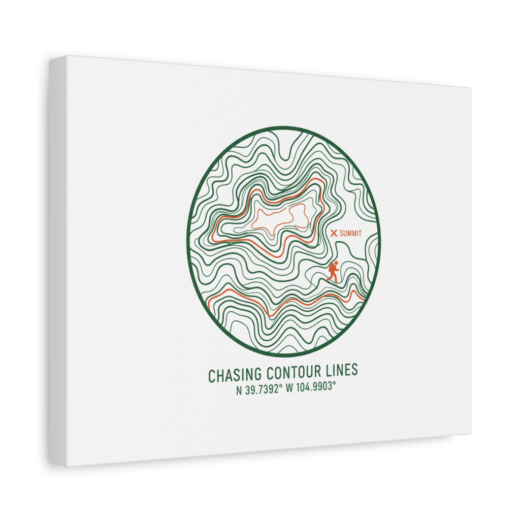 Chasing Contour Lines Topographic Canvas | topographic map print, contour line design