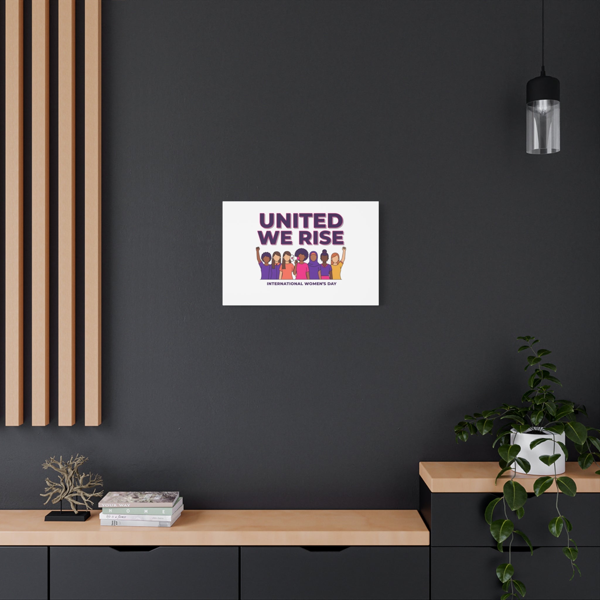 United We Rise Matte Canvas, Stretched | International Women’s Day, IWD Typography