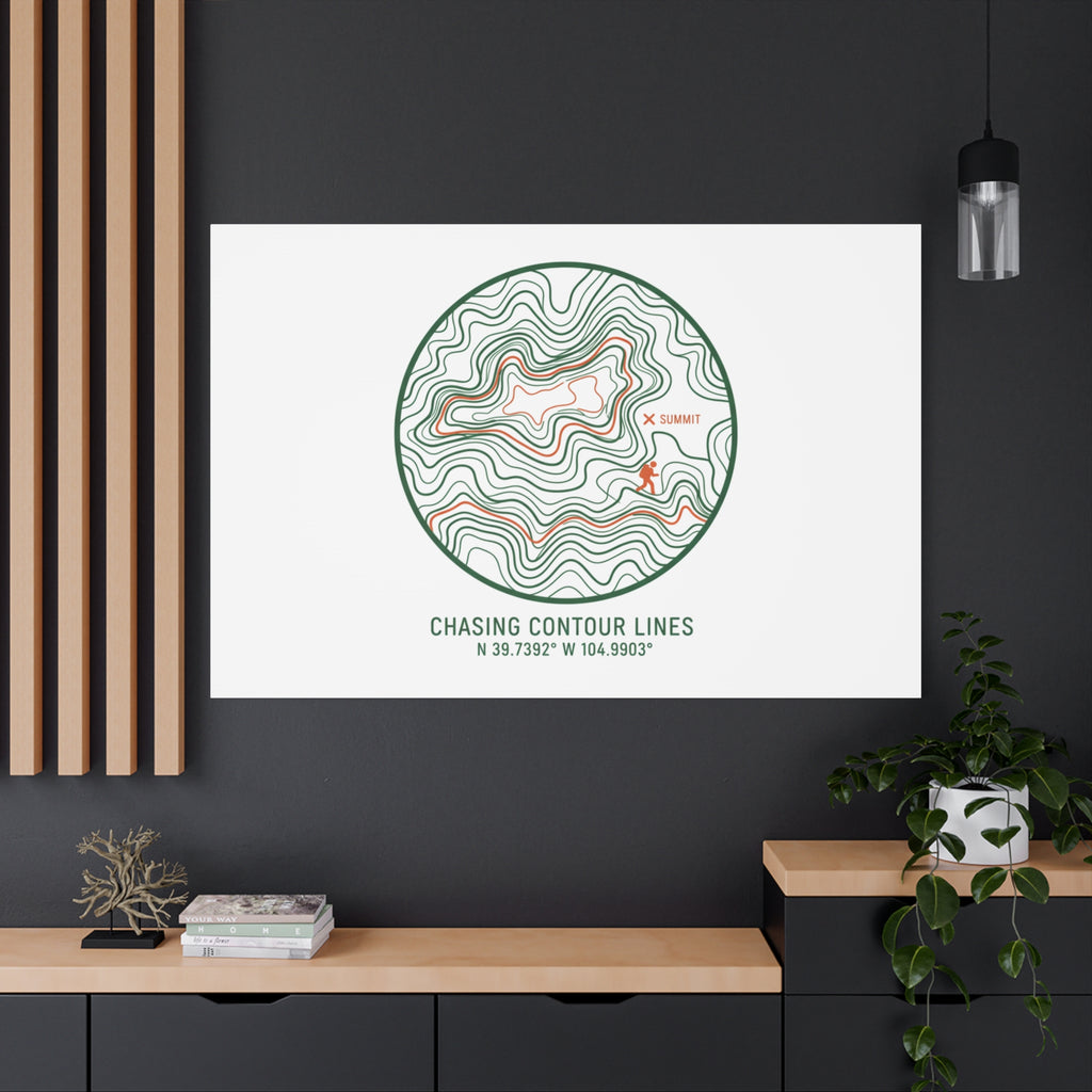 Chasing Contour Lines Topographic Canvas | topographic map print, contour line design