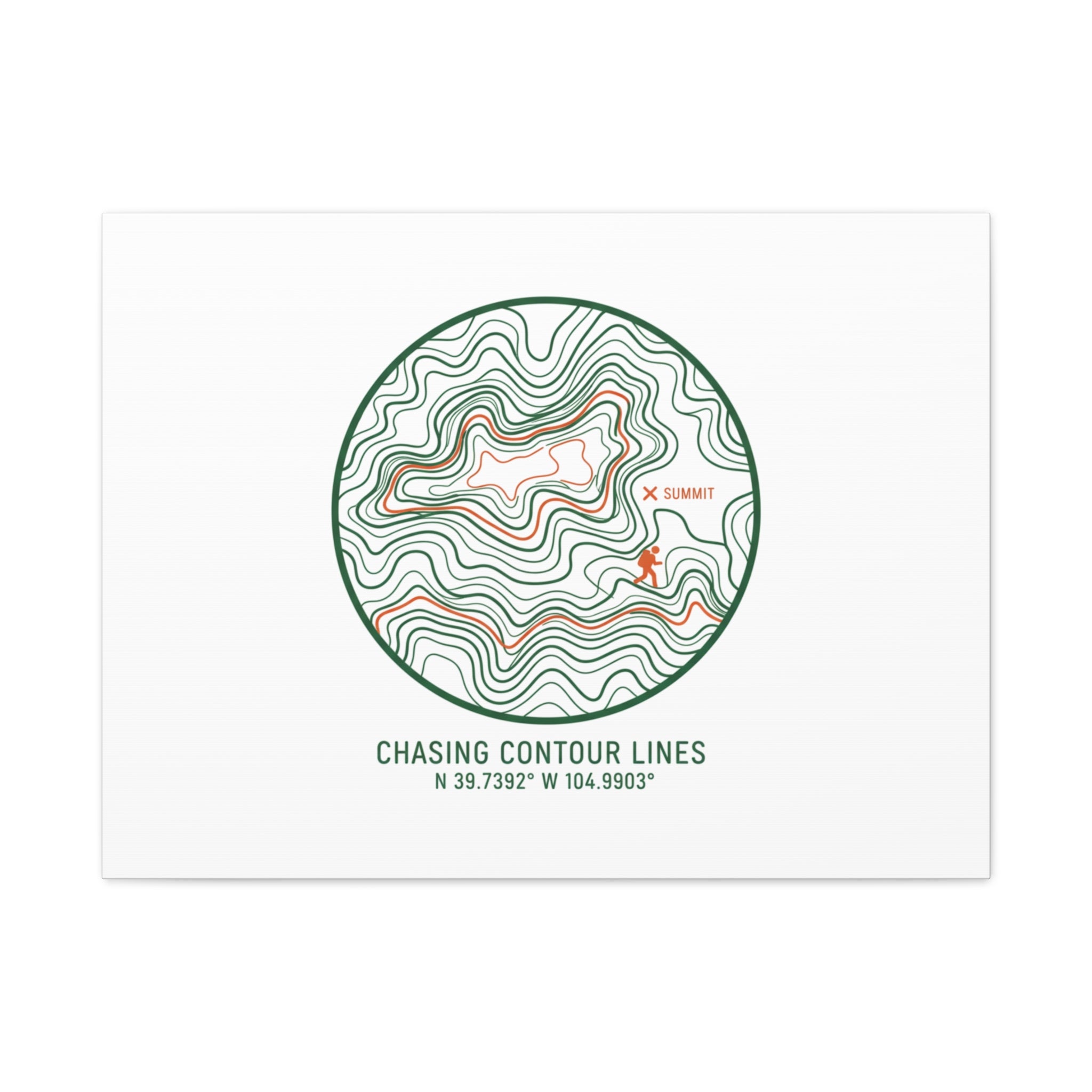 Chasing Contour Lines Topographic Canvas | topographic map print, contour line design