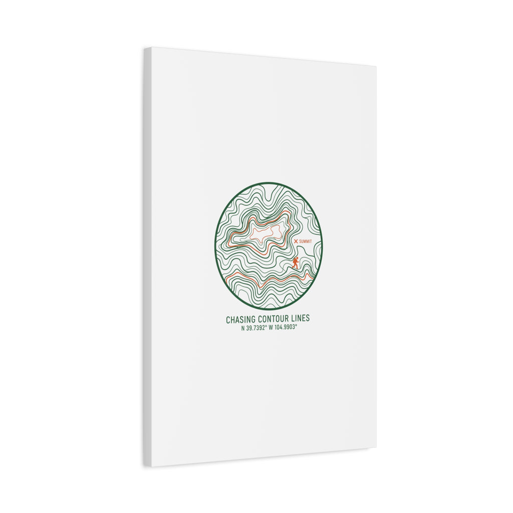 Chasing Contour Lines Topographic Canvas | topographic map print, contour line design