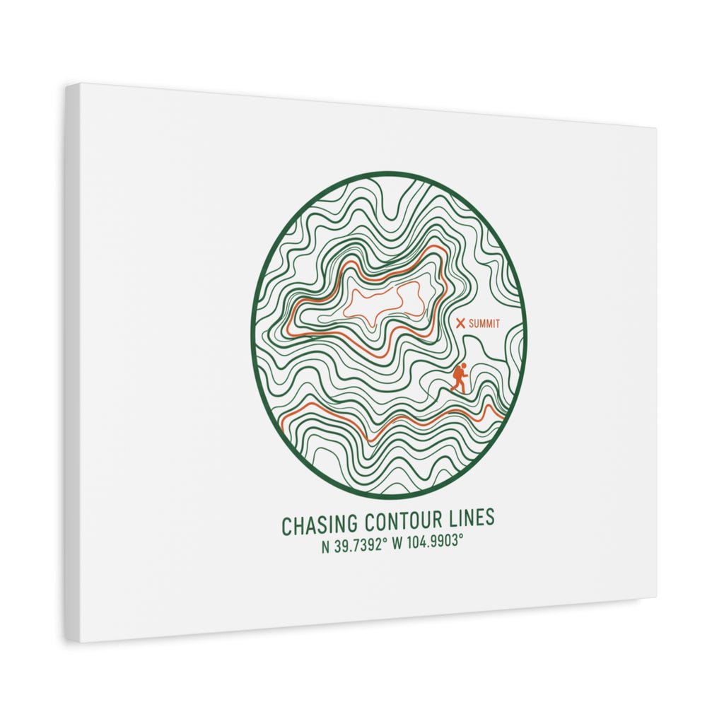 Chasing Contour Lines Topographic Canvas | topographic map print, contour line design