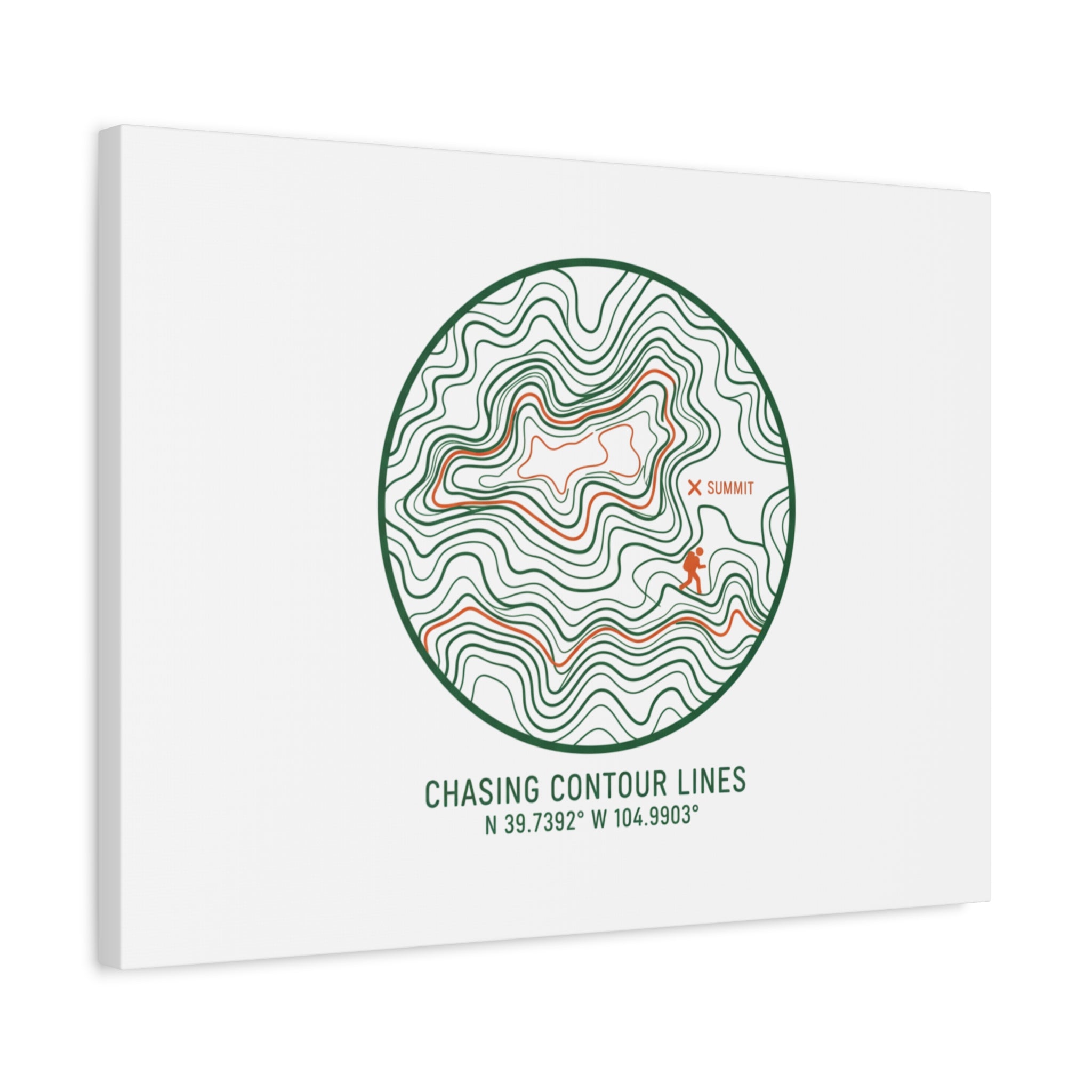 Chasing Contour Lines Topographic Canvas | topographic map print, contour line design