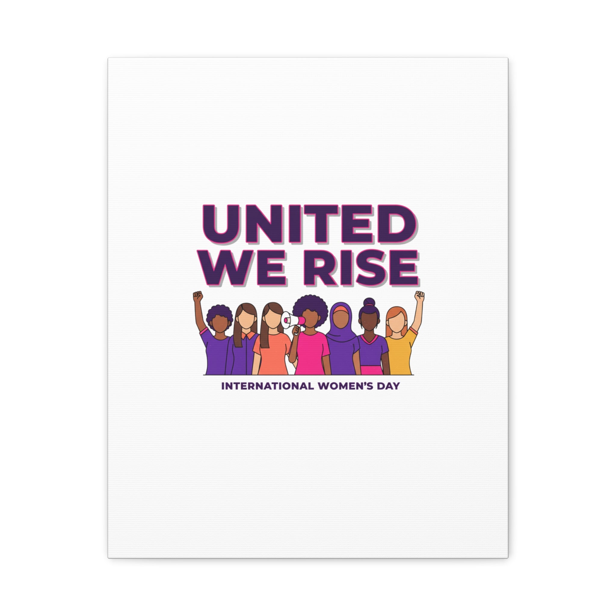 United We Rise Matte Canvas, Stretched | International Women’s Day, IWD Typography