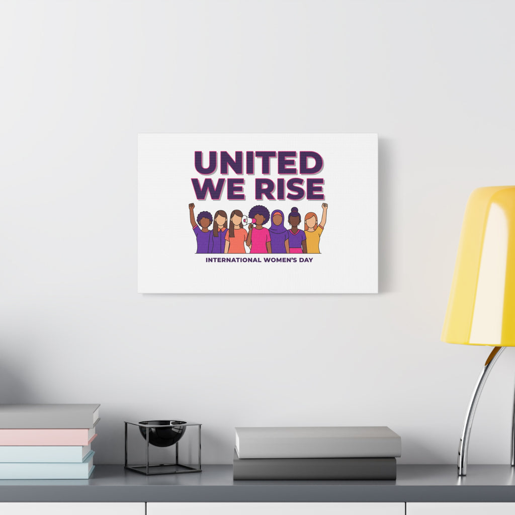 United We Rise Matte Canvas, Stretched | International Women’s Day, IWD Typography