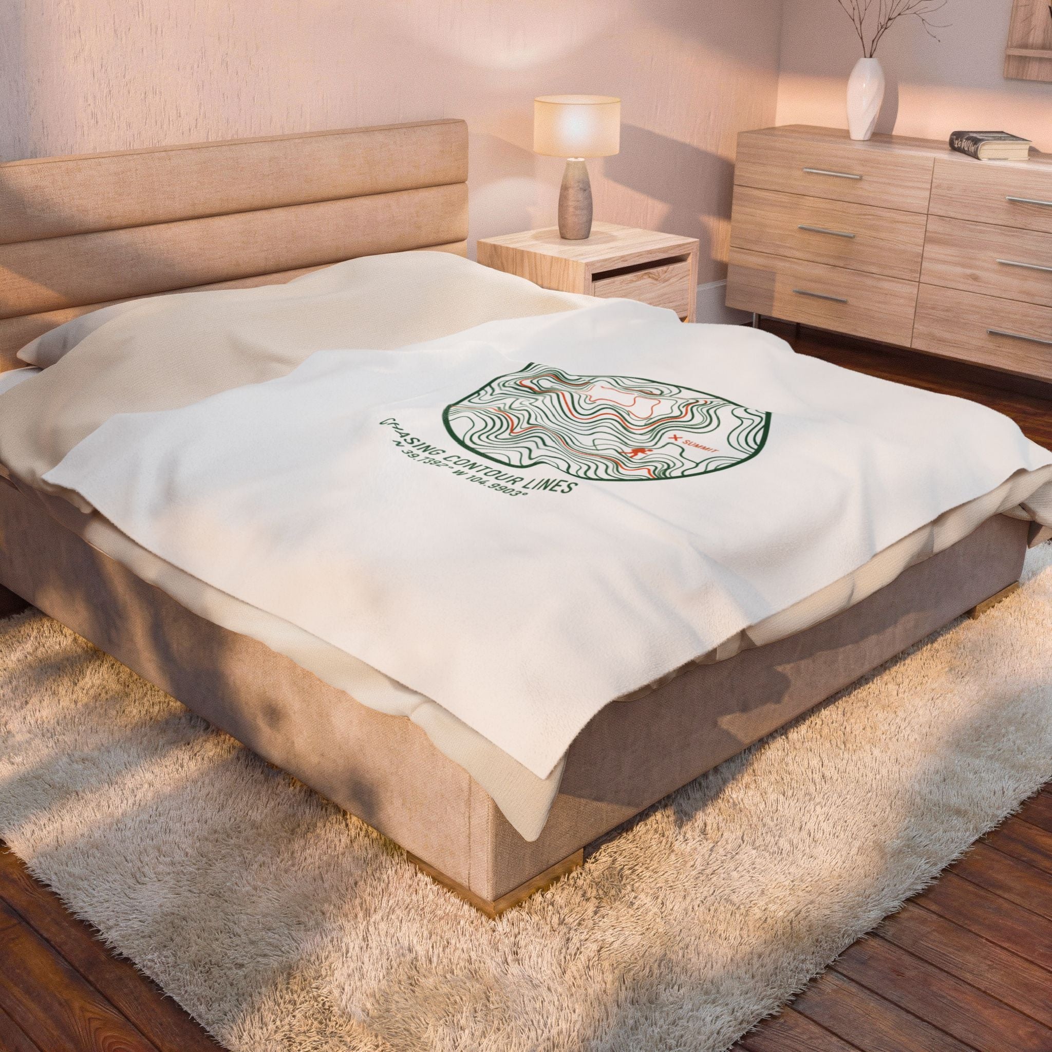 Chasing Contour Lines Topographic Map Print Blanket | contour line design, terrain poster