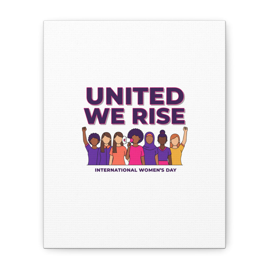 United We Rise Matte Canvas, Stretched | International Women’s Day, IWD Typography