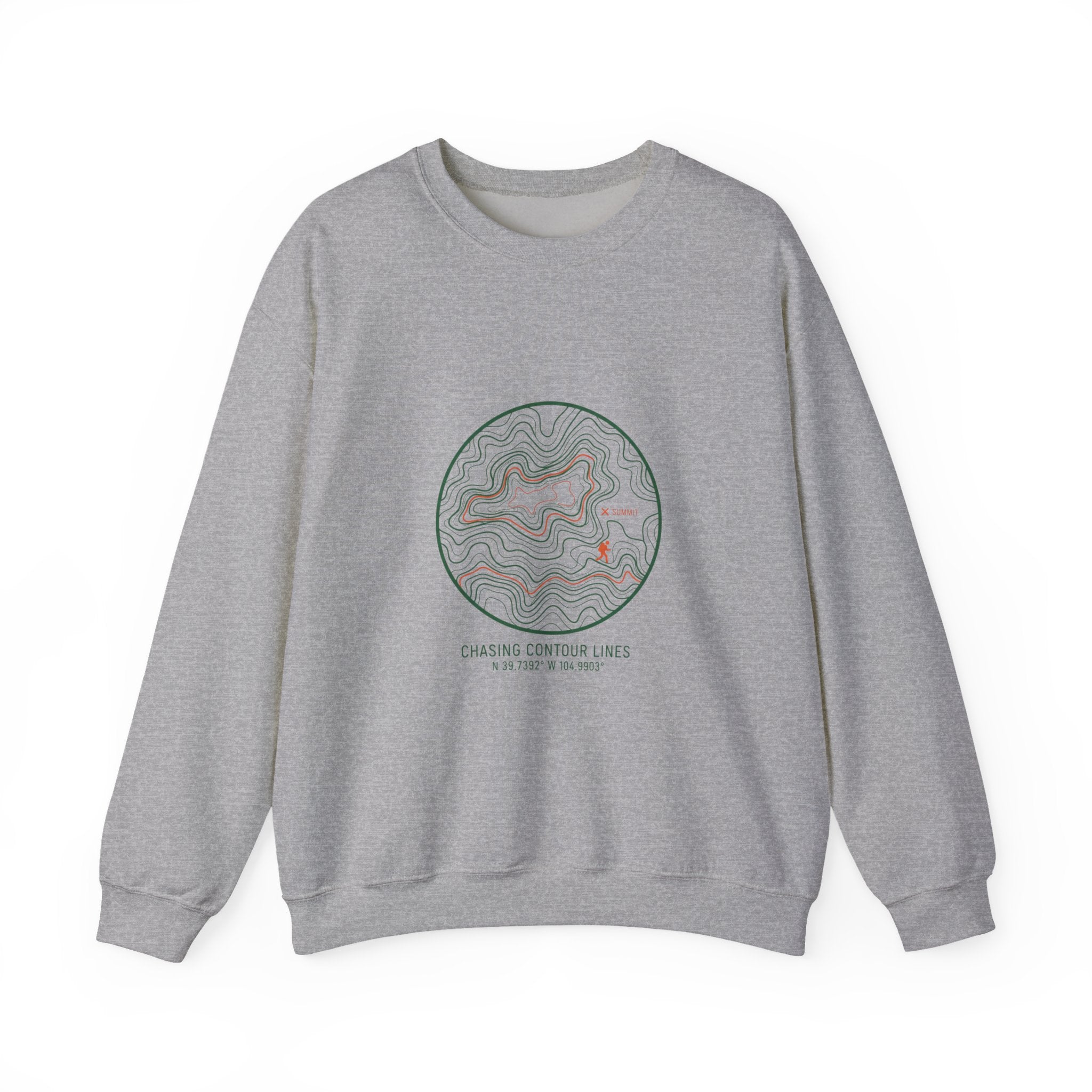 Topographic Contour Line Crewneck, topo apparel | terrain map print