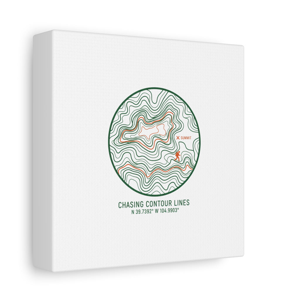 Chasing Contour Lines Topographic Canvas | topographic map print, contour line design