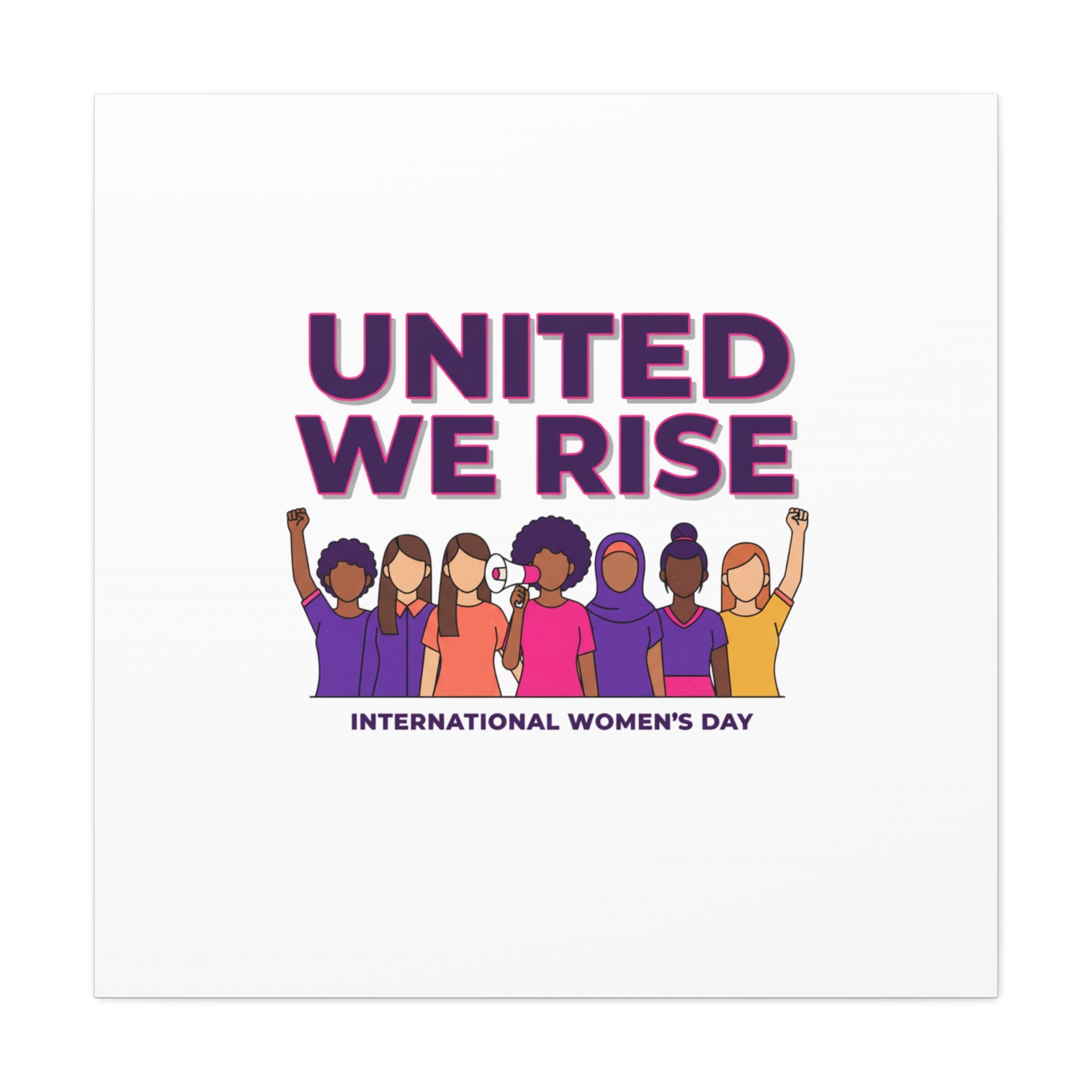 United We Rise Matte Canvas, Stretched | International Women’s Day, IWD Typography