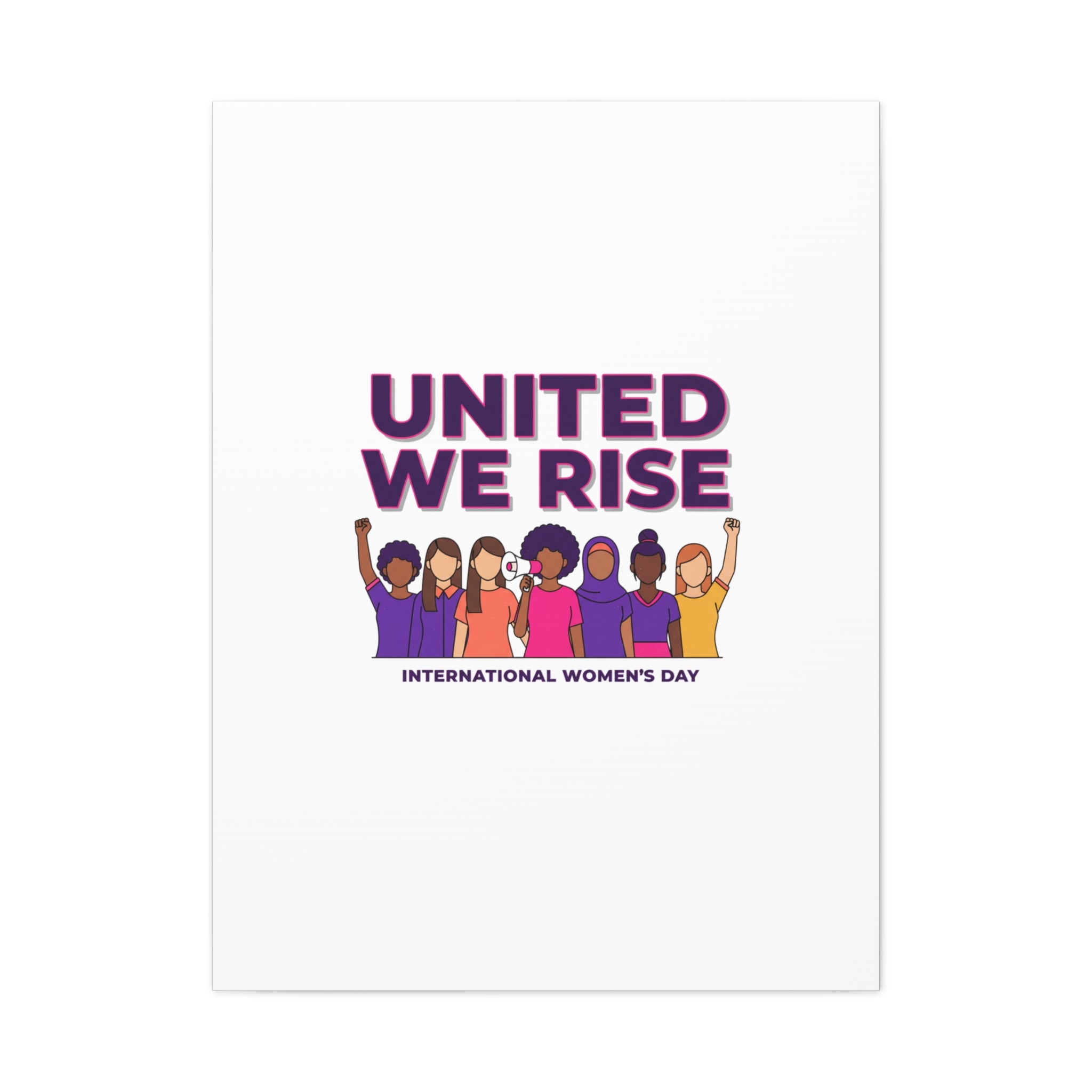 United We Rise Matte Canvas, Stretched | International Women’s Day, IWD Typography