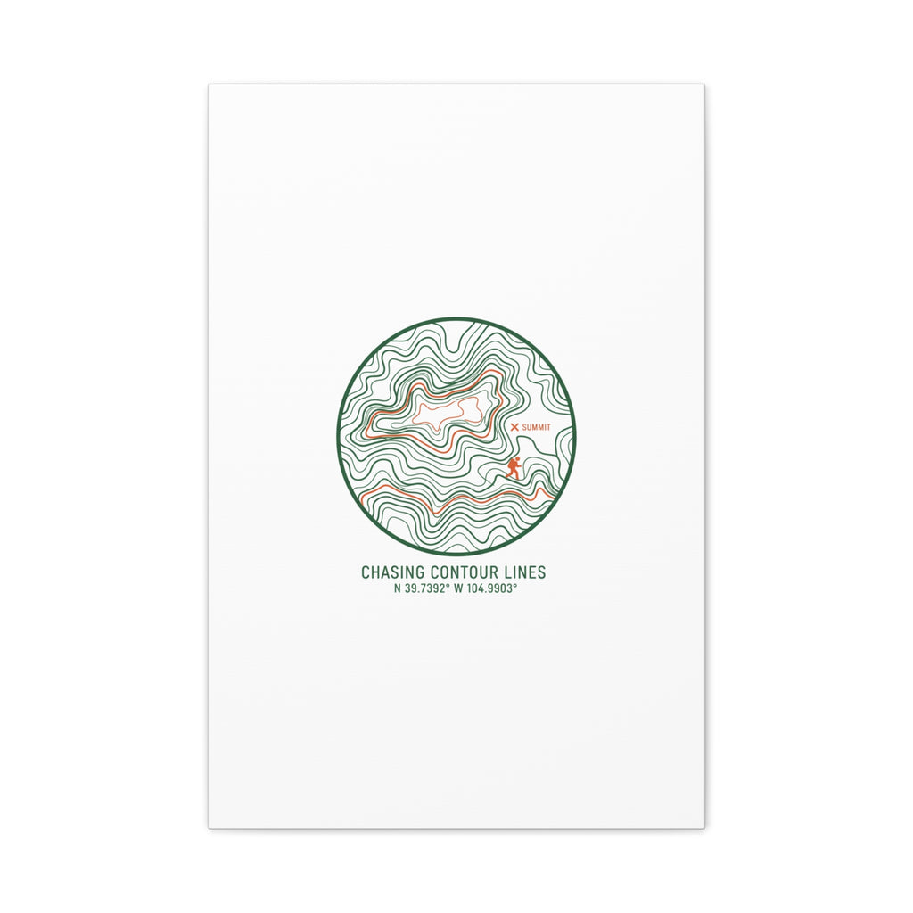 Chasing Contour Lines Topographic Canvas | topographic map print, contour line design