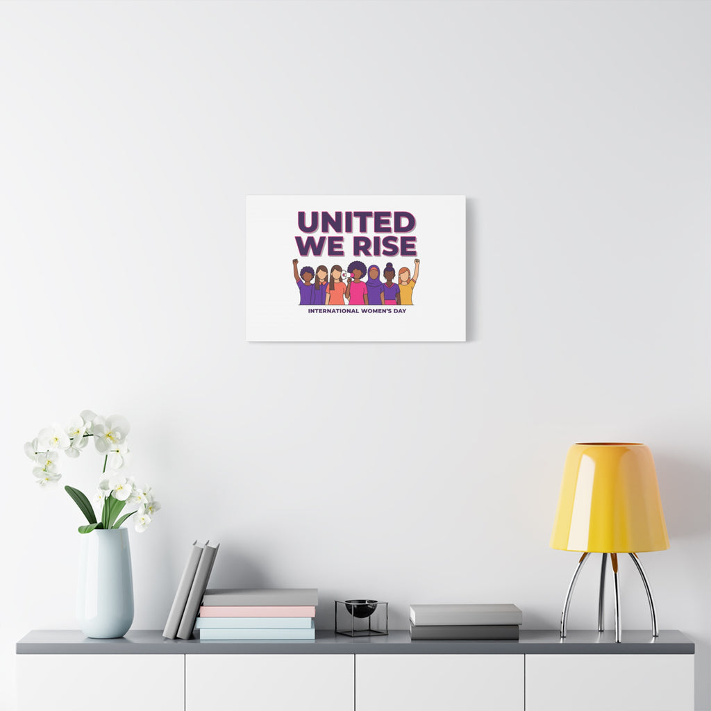 United We Rise Matte Canvas, Stretched | International Women’s Day, IWD Typography
