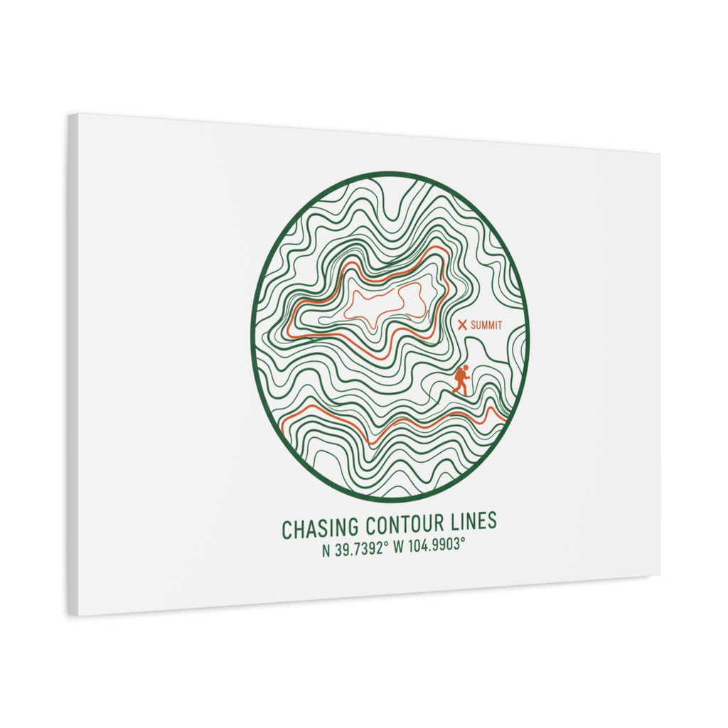 Chasing Contour Lines Topographic Canvas | topographic map print, contour line design