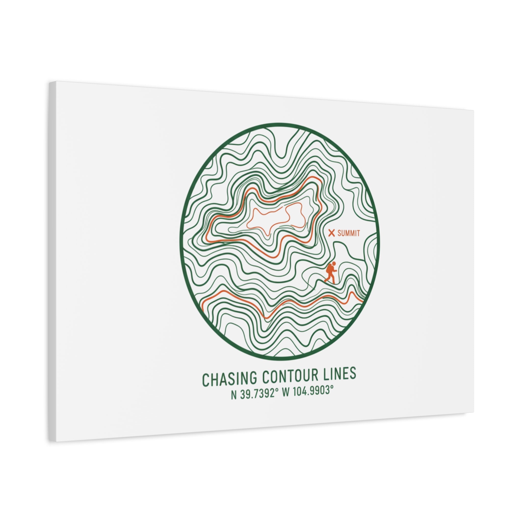 Chasing Contour Lines Topographic Canvas | topographic map print, contour line design