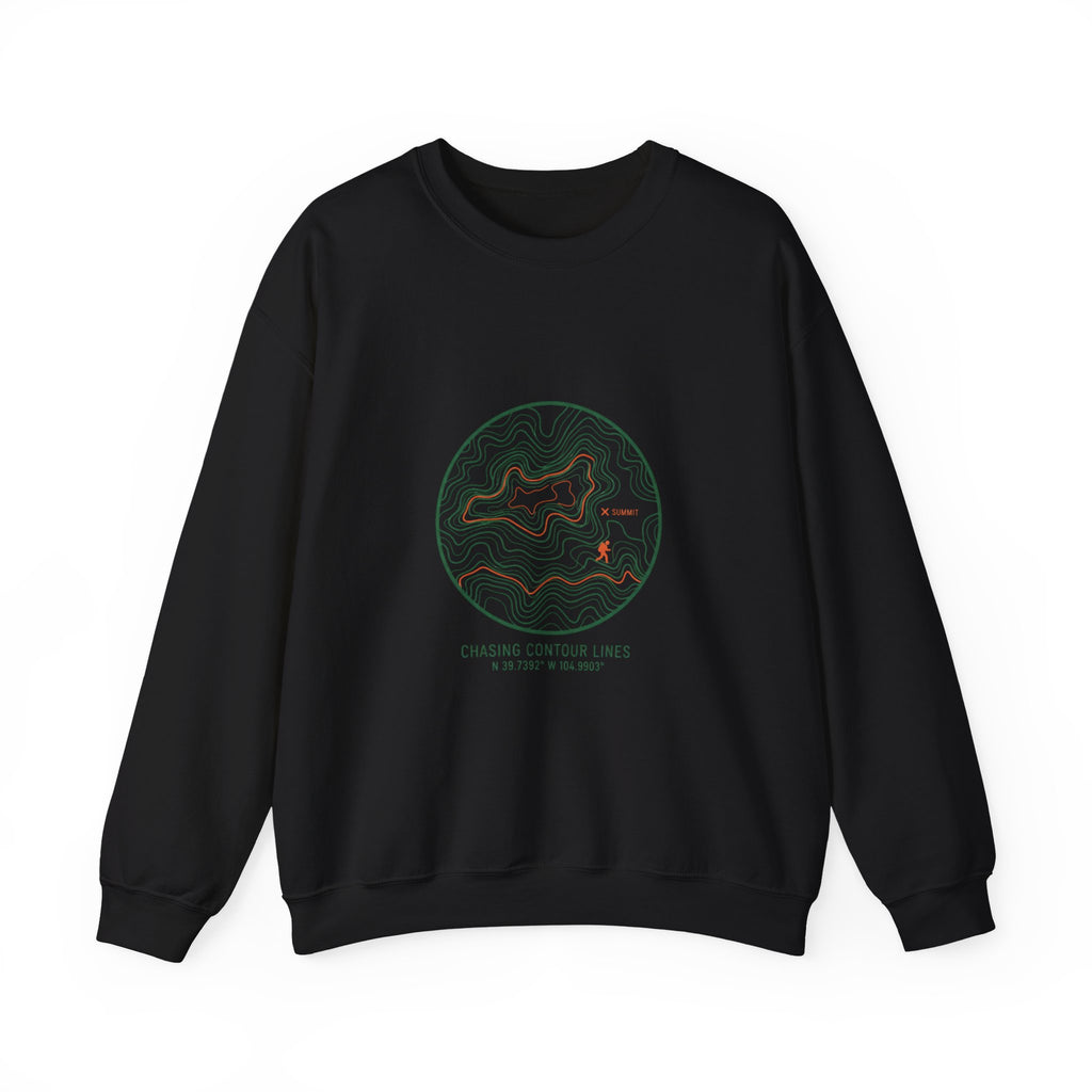 Topographic Contour Line Crewneck, topo apparel | terrain map print