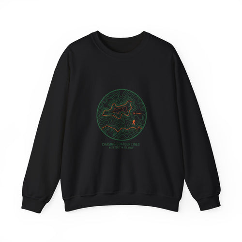 Topographic Contour Line Crewneck, topo apparel | terrain map print