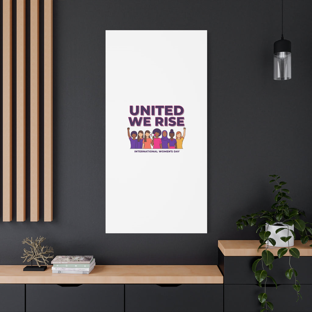 United We Rise Matte Canvas, Stretched | International Women’s Day, IWD Typography
