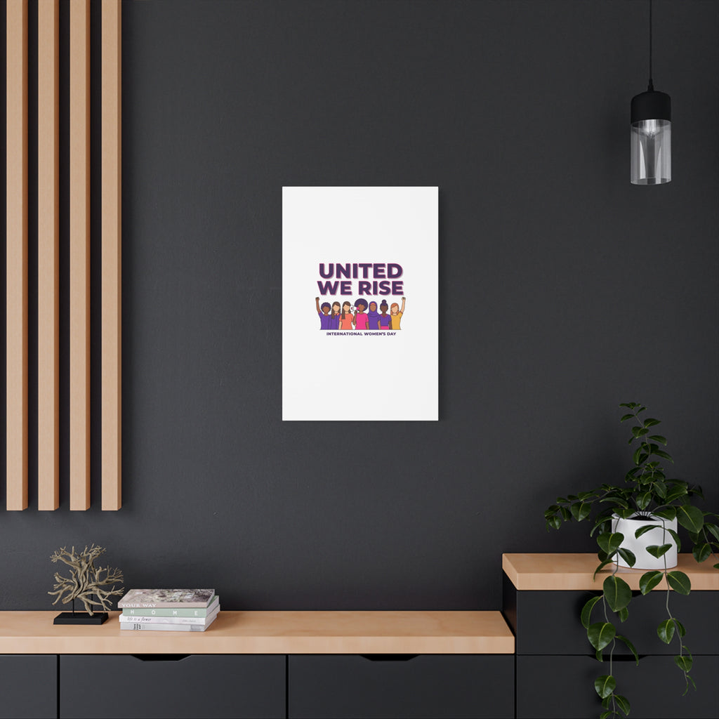 United We Rise Matte Canvas, Stretched | International Women’s Day, IWD Typography
