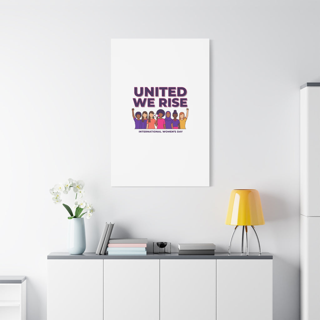 United We Rise Matte Canvas, Stretched | International Women’s Day, IWD Typography