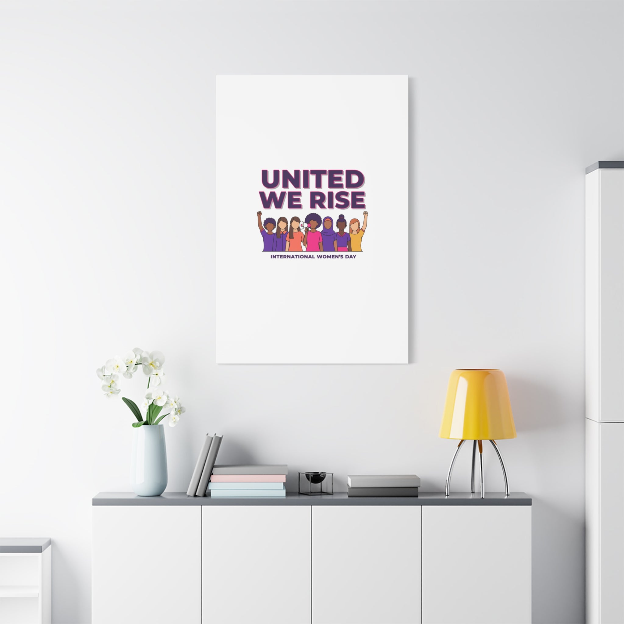 United We Rise Matte Canvas, Stretched | International Women’s Day, IWD Typography