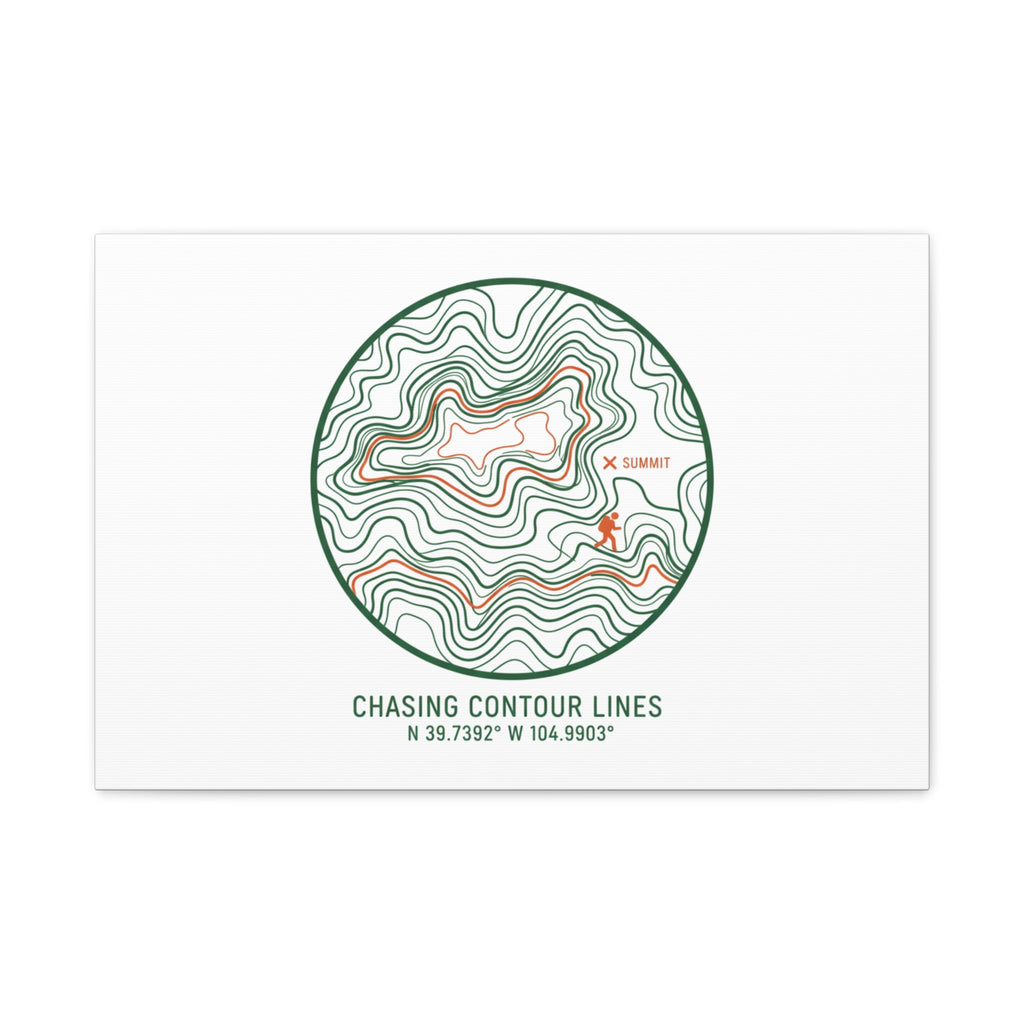 Chasing Contour Lines Topographic Canvas | topographic map print, contour line design