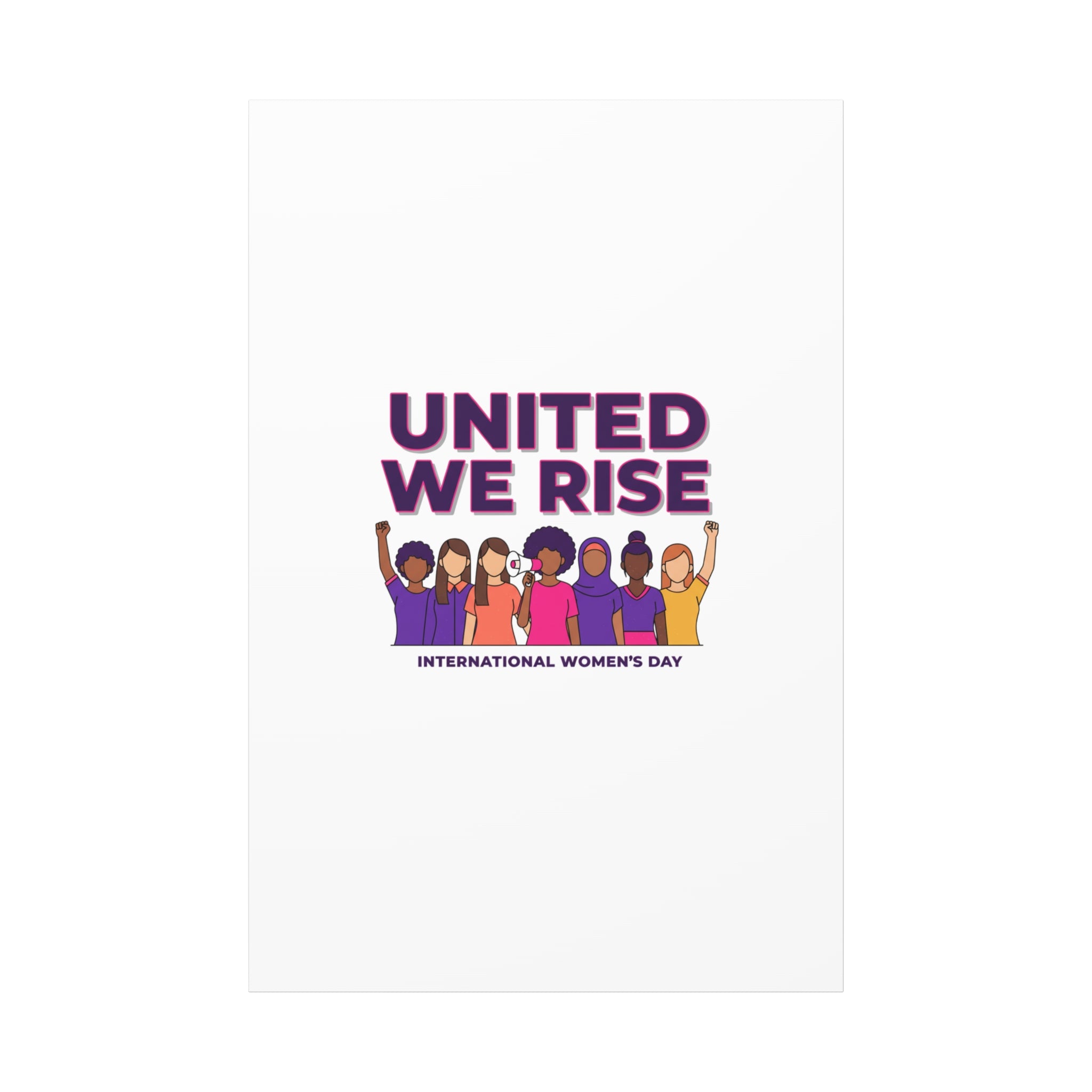 United We Rise Matte Canvas, Stretched | International Women’s Day, IWD Typography