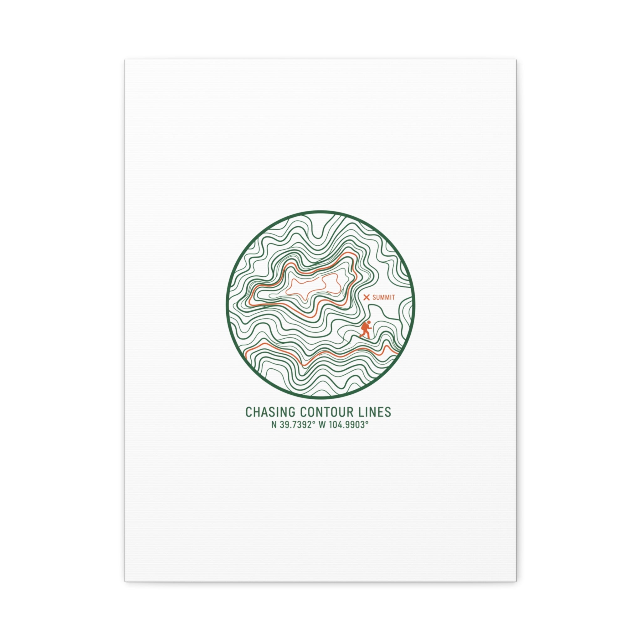 Chasing Contour Lines Topographic Canvas | topographic map print, contour line design