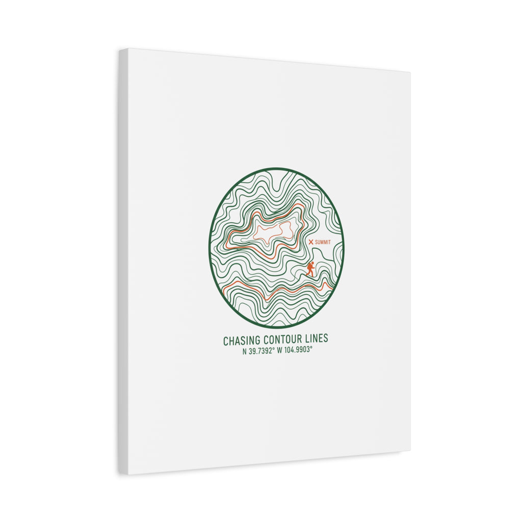 Chasing Contour Lines Topographic Canvas | topographic map print, contour line design