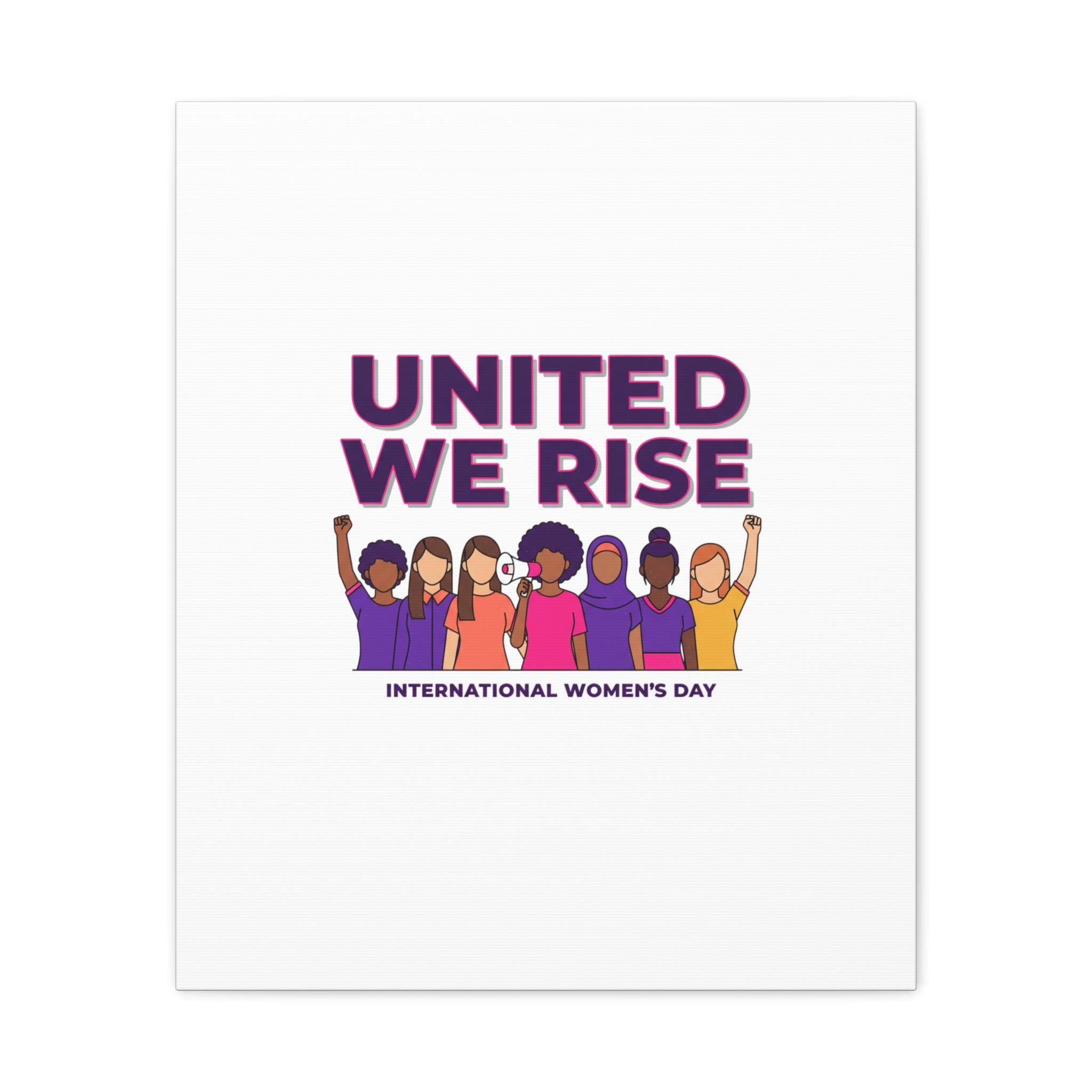 United We Rise Matte Canvas, Stretched | International Women’s Day, IWD Typography