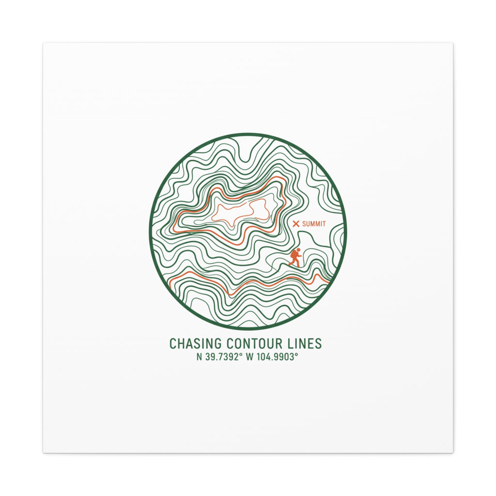 Chasing Contour Lines Topographic Canvas | topographic map print, contour line design