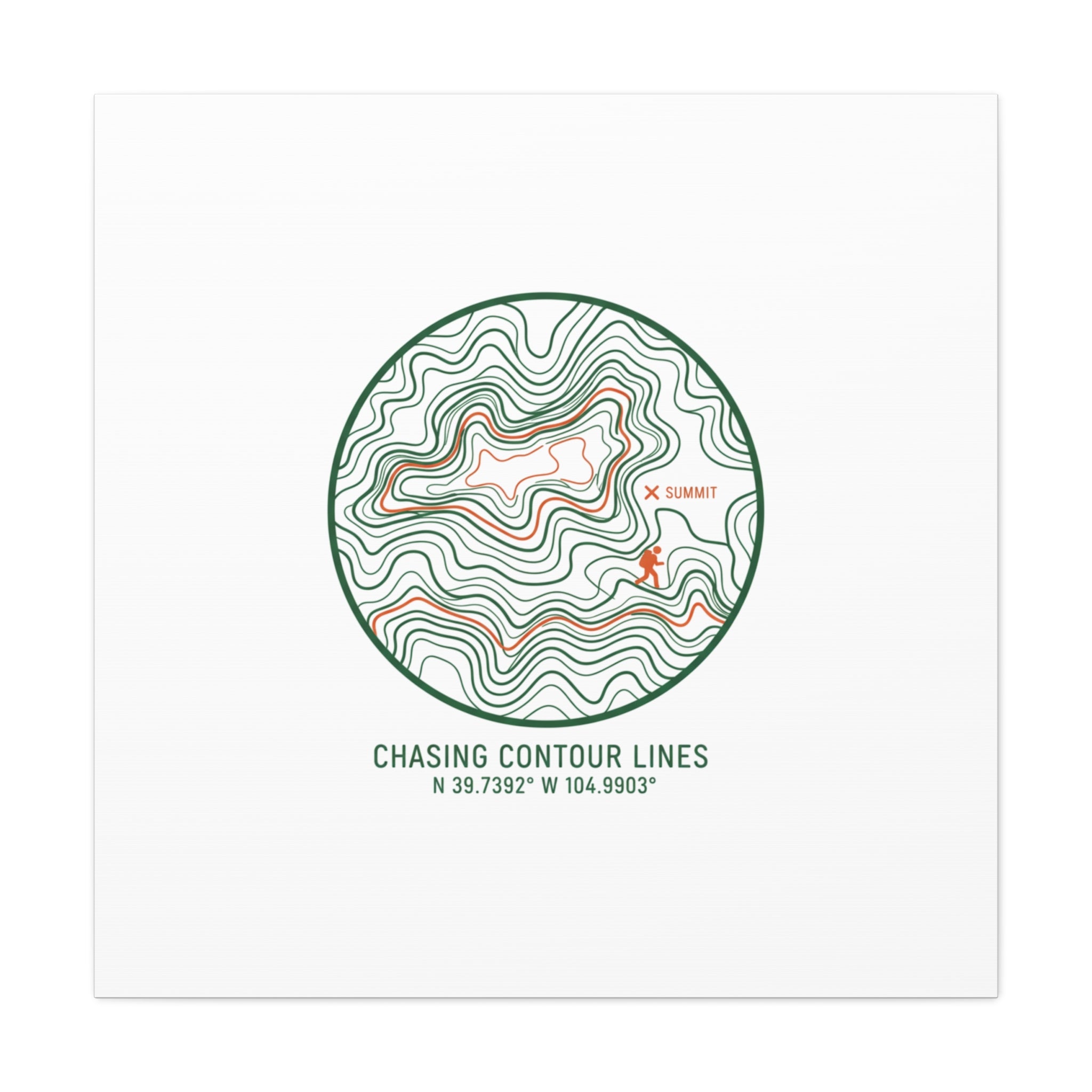 Chasing Contour Lines Topographic Canvas | topographic map print, contour line design