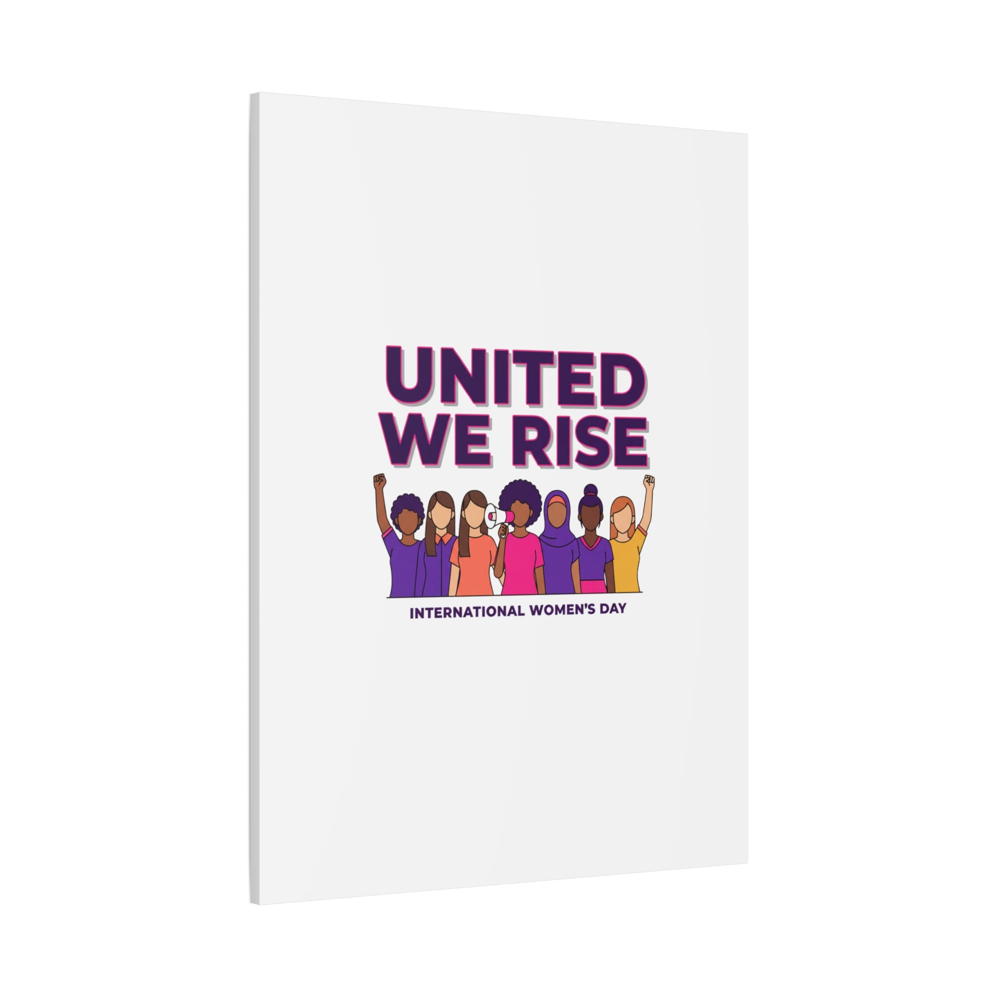 United We Rise Matte Canvas, Stretched | International Women’s Day, IWD Typography