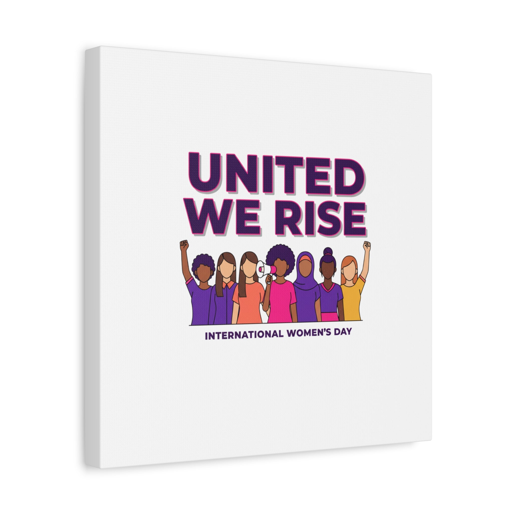 United We Rise Matte Canvas, Stretched | International Women’s Day, IWD Typography