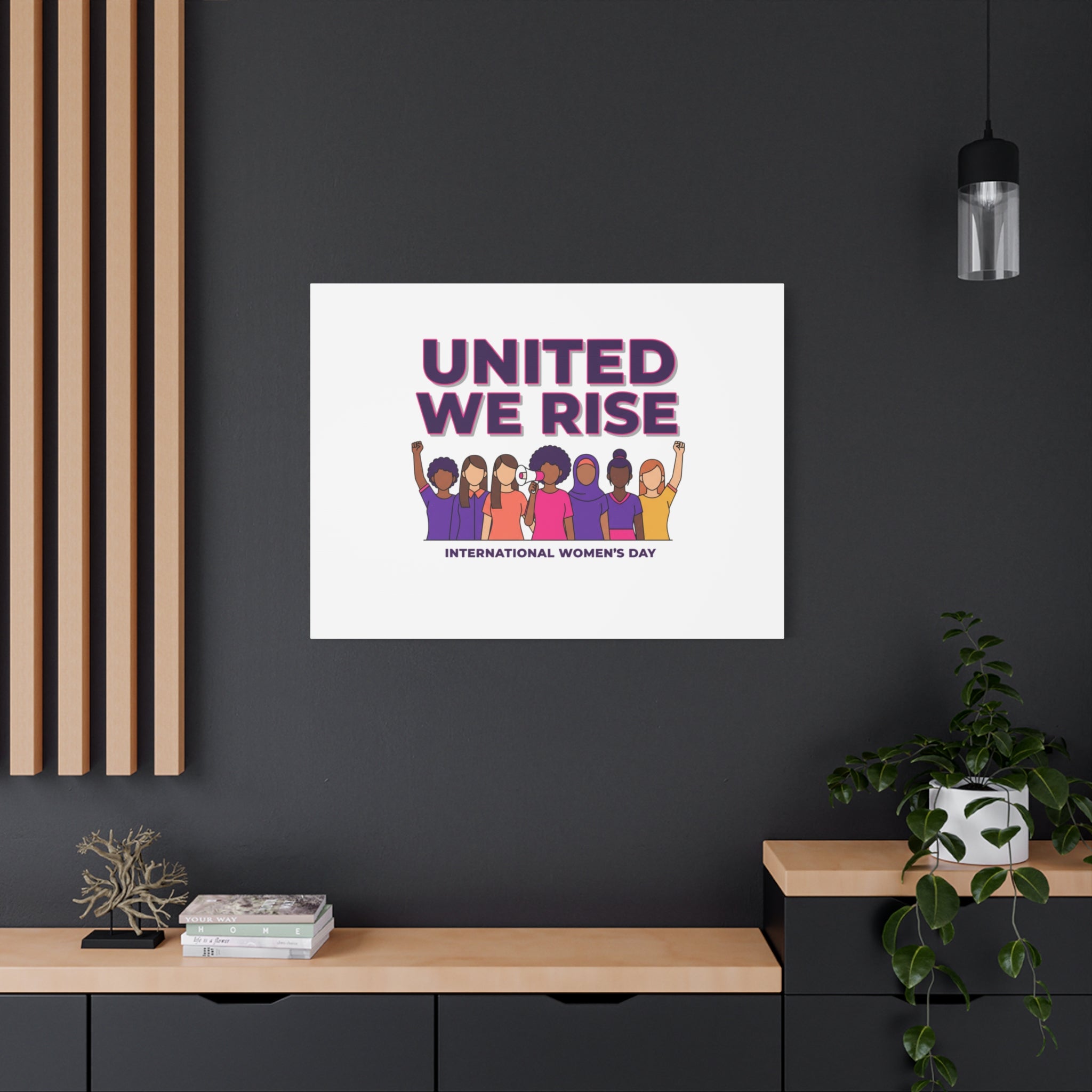 United We Rise Matte Canvas, Stretched | International Women’s Day, IWD Typography