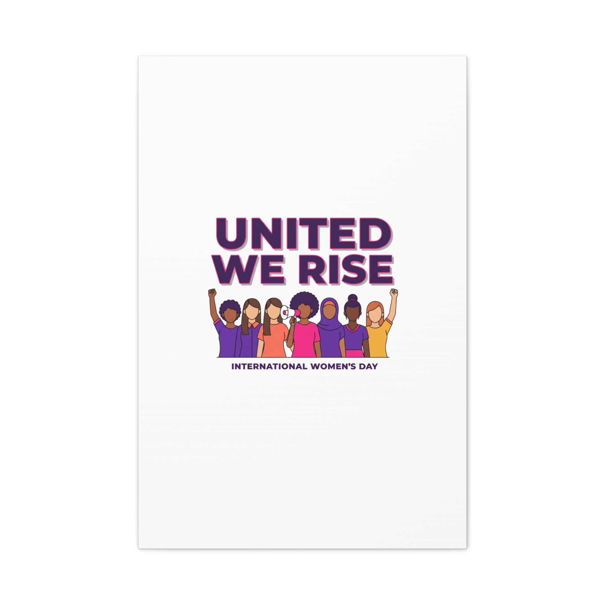United We Rise Matte Canvas, Stretched | International Women’s Day, IWD Typography